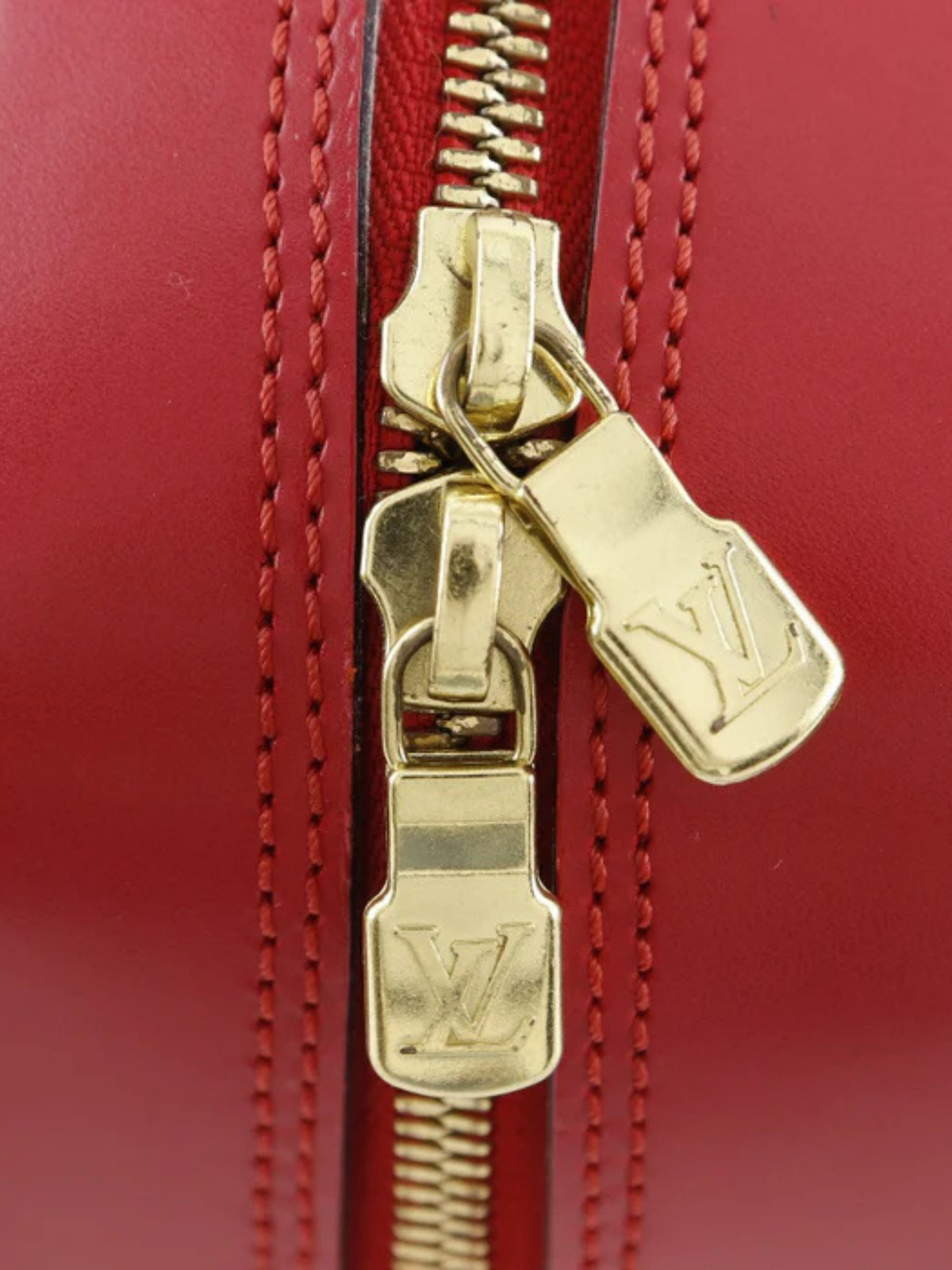 Louis Vuitton 1998 Red Epi Leather Sablon Handbag