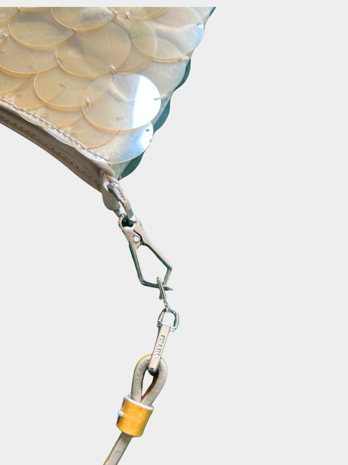 Prada 2000s Ivory Sequin Shoulder Bag