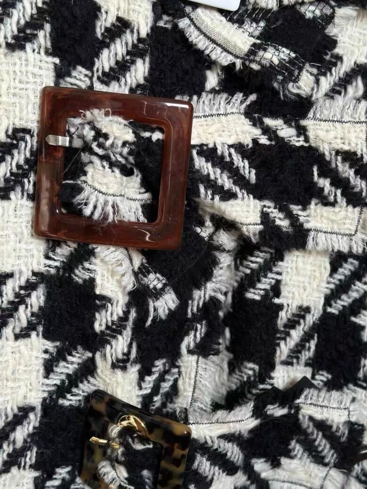 Dolce & Gabbana 2010s Black White Houndstooth Coat