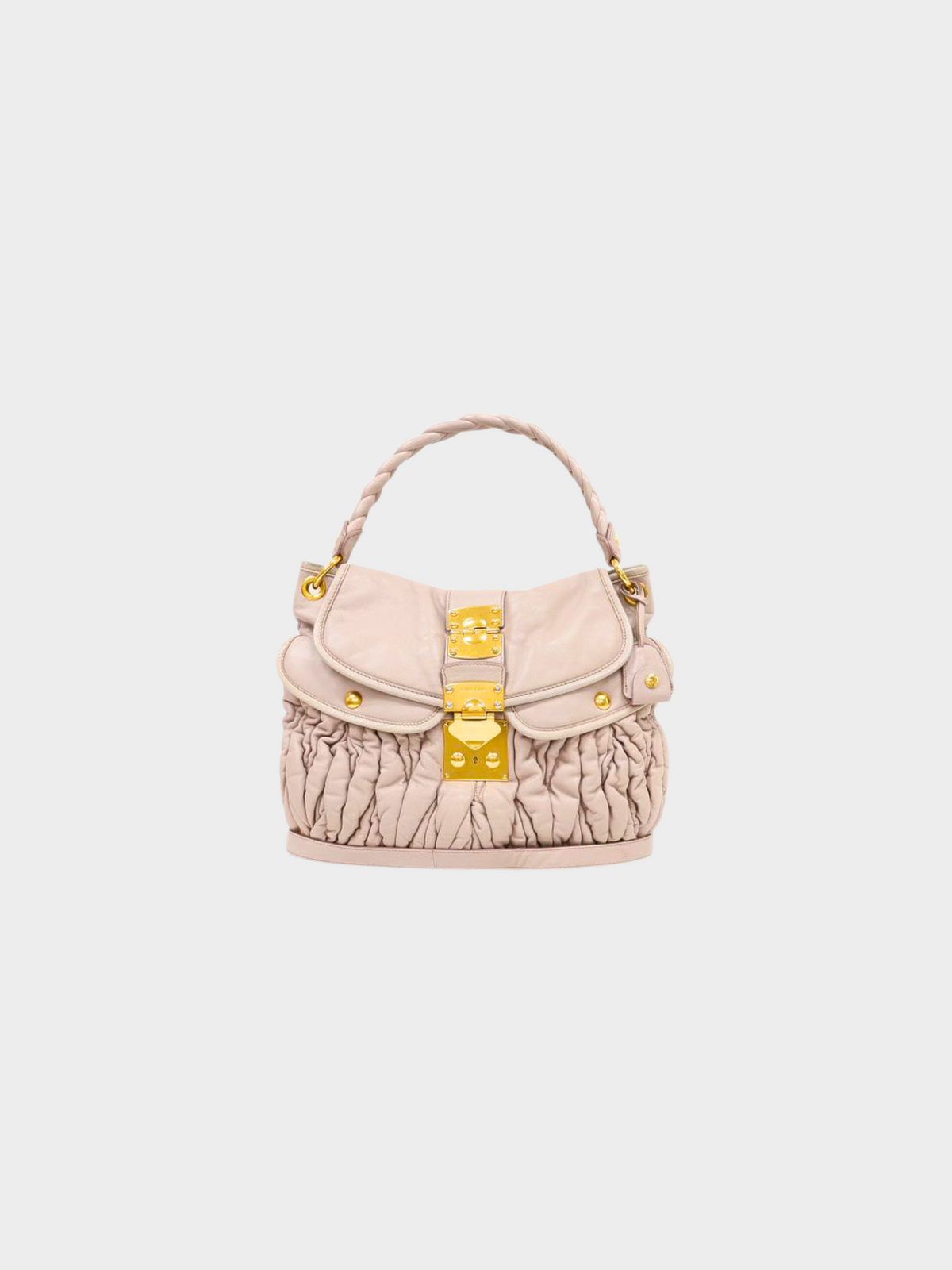 Miu Miu 2010s Light Pink Matelasse Two-Way Bag
