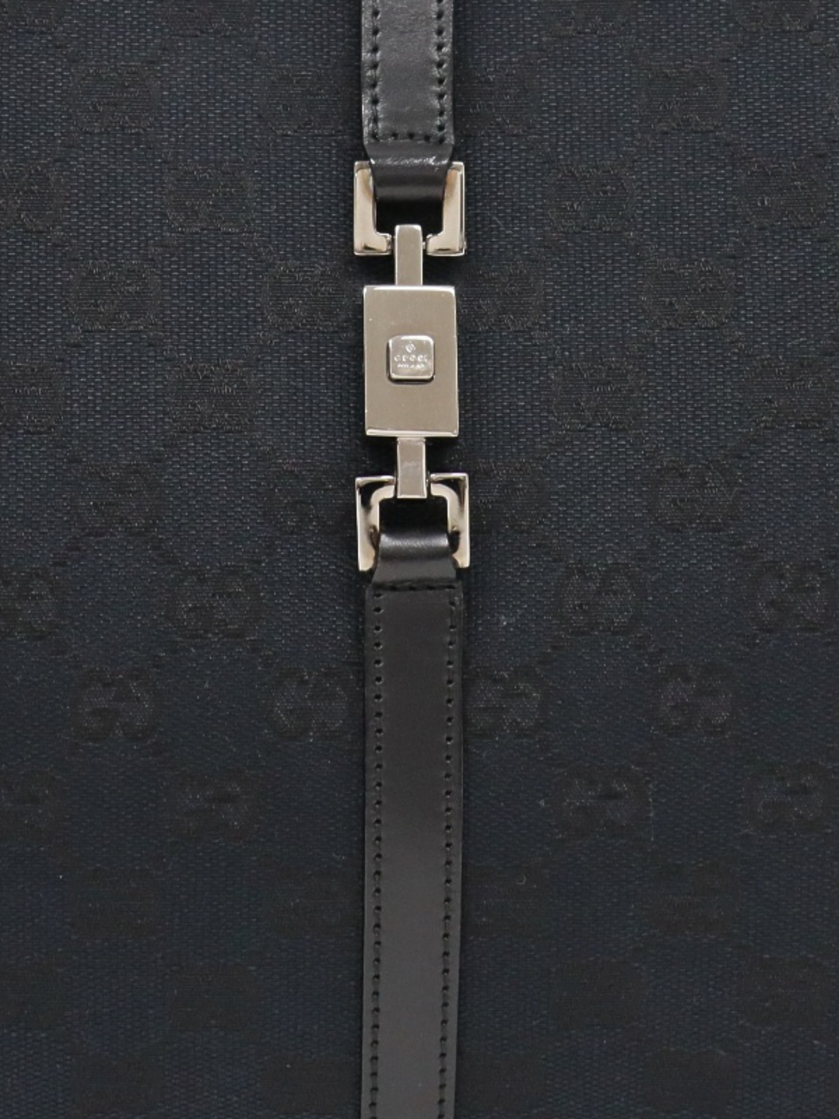 Gucci 1990s Black GG Canvas Jackie Handbag