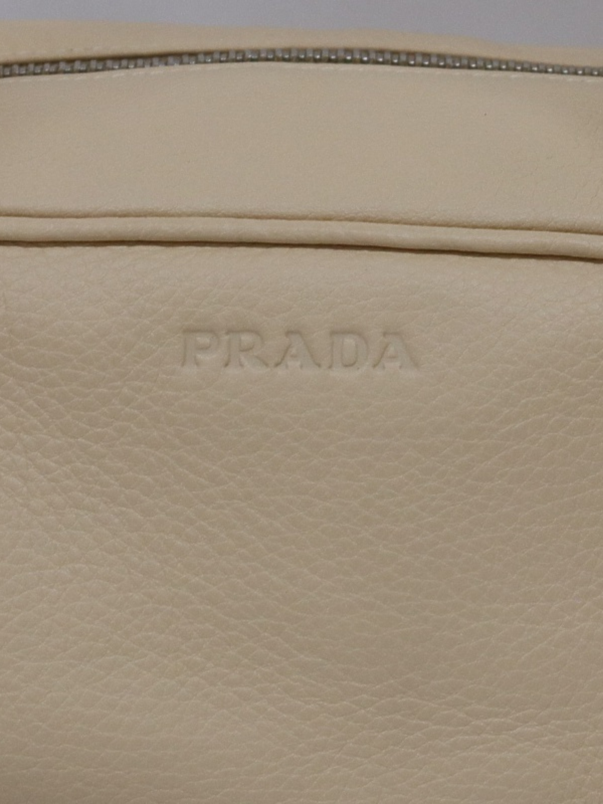 Prada 2020s Beige Leather Logo Shoulder Handbag