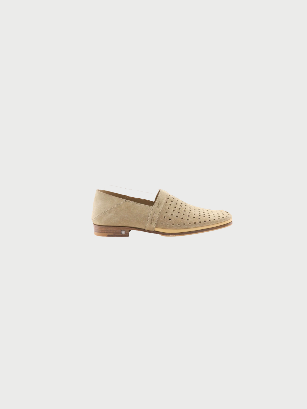 Louis Vuitton 2005 Beige Suede Punching Loafers