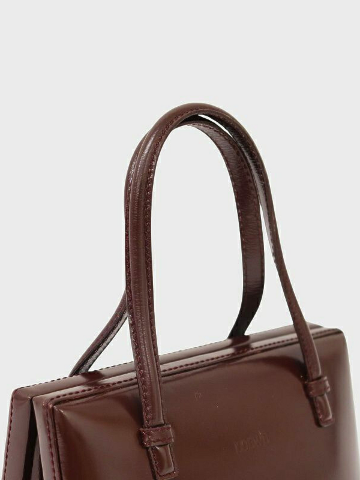Loewe 2000s Bordeaux Calf Leather Logo Mini Handbag