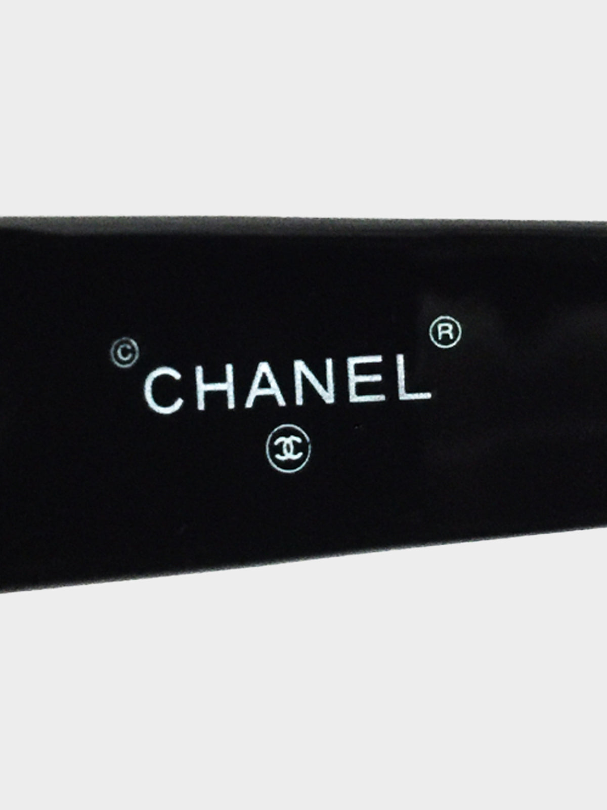 Chanel 2000s Black CC Oval Sunglasses
