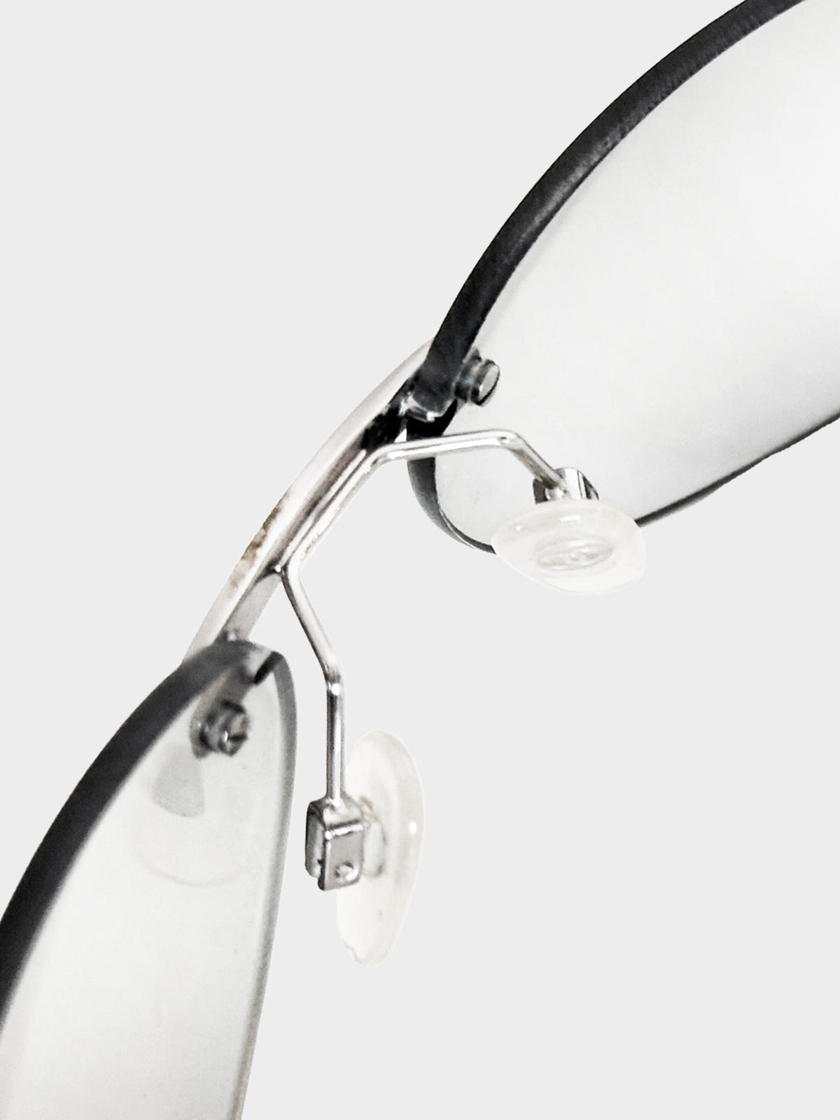 Chanel 2000s Grey Translucent Rimless Sunglasses