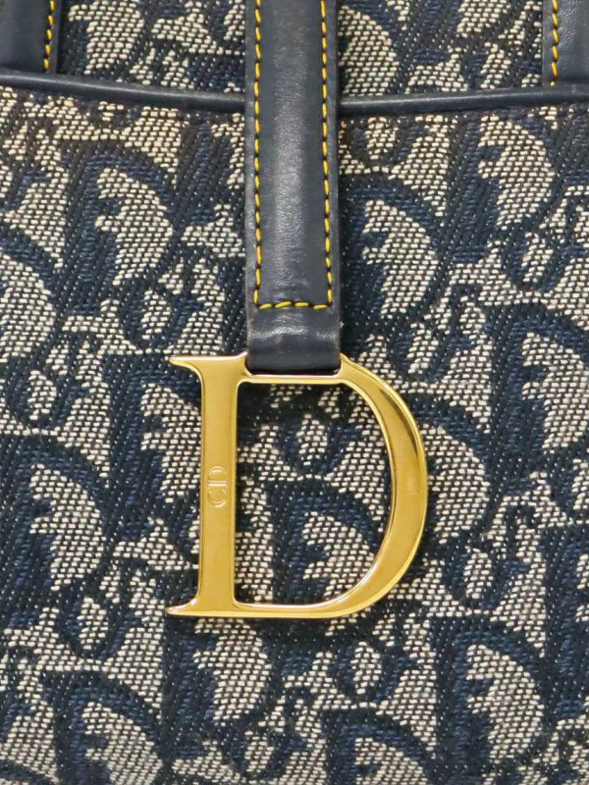 Christian Dior 2000s Navy Trotter Canvas Handbag