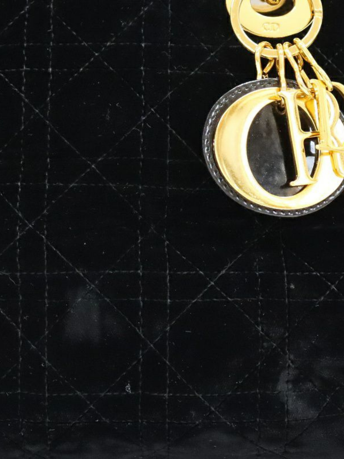 Christian Dior 2000s Black Suede Lady Dior Handbag
