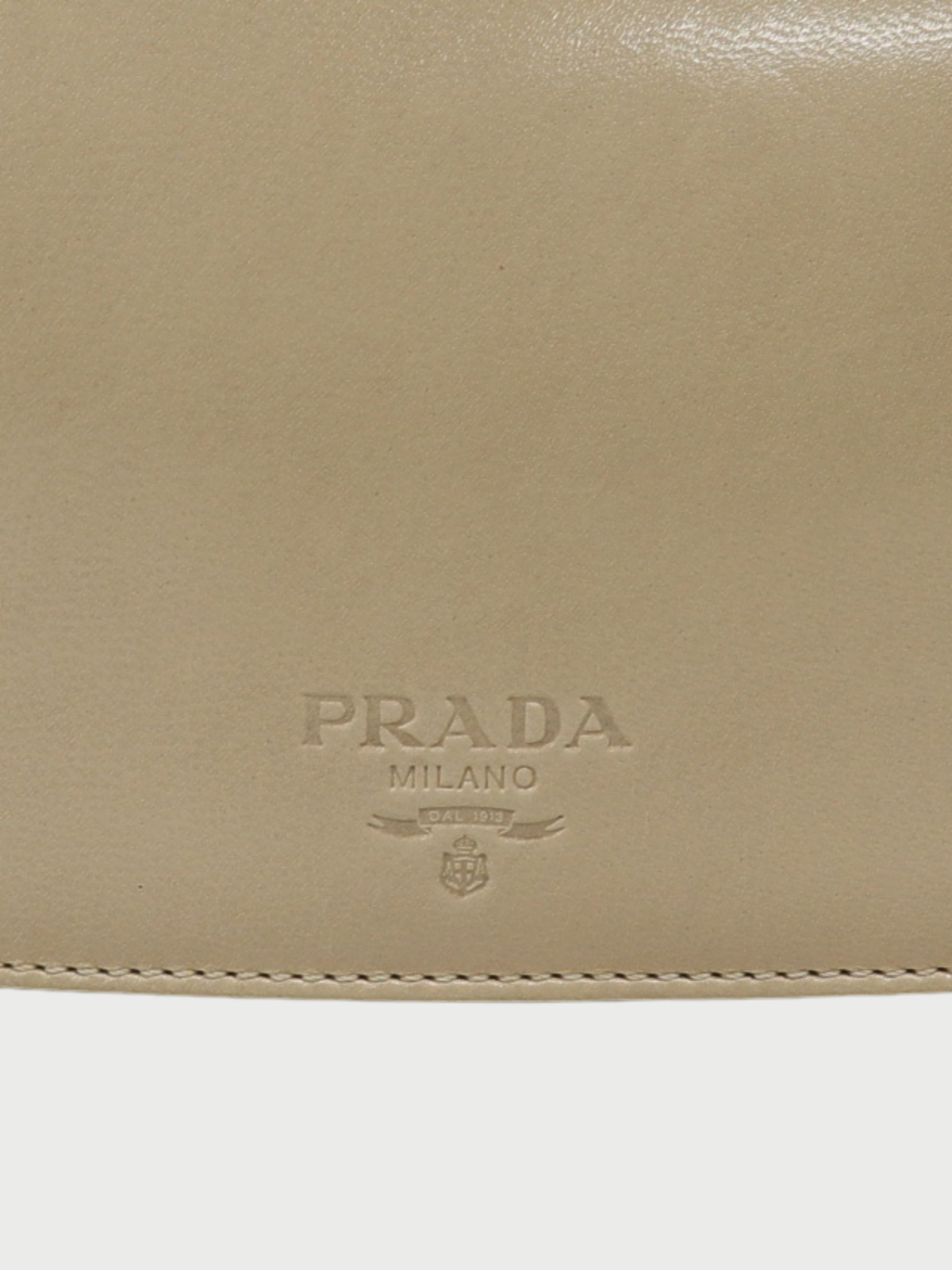 Prada 2000s Ivory Beige Leather Plastic Chain Shoulder Bag
