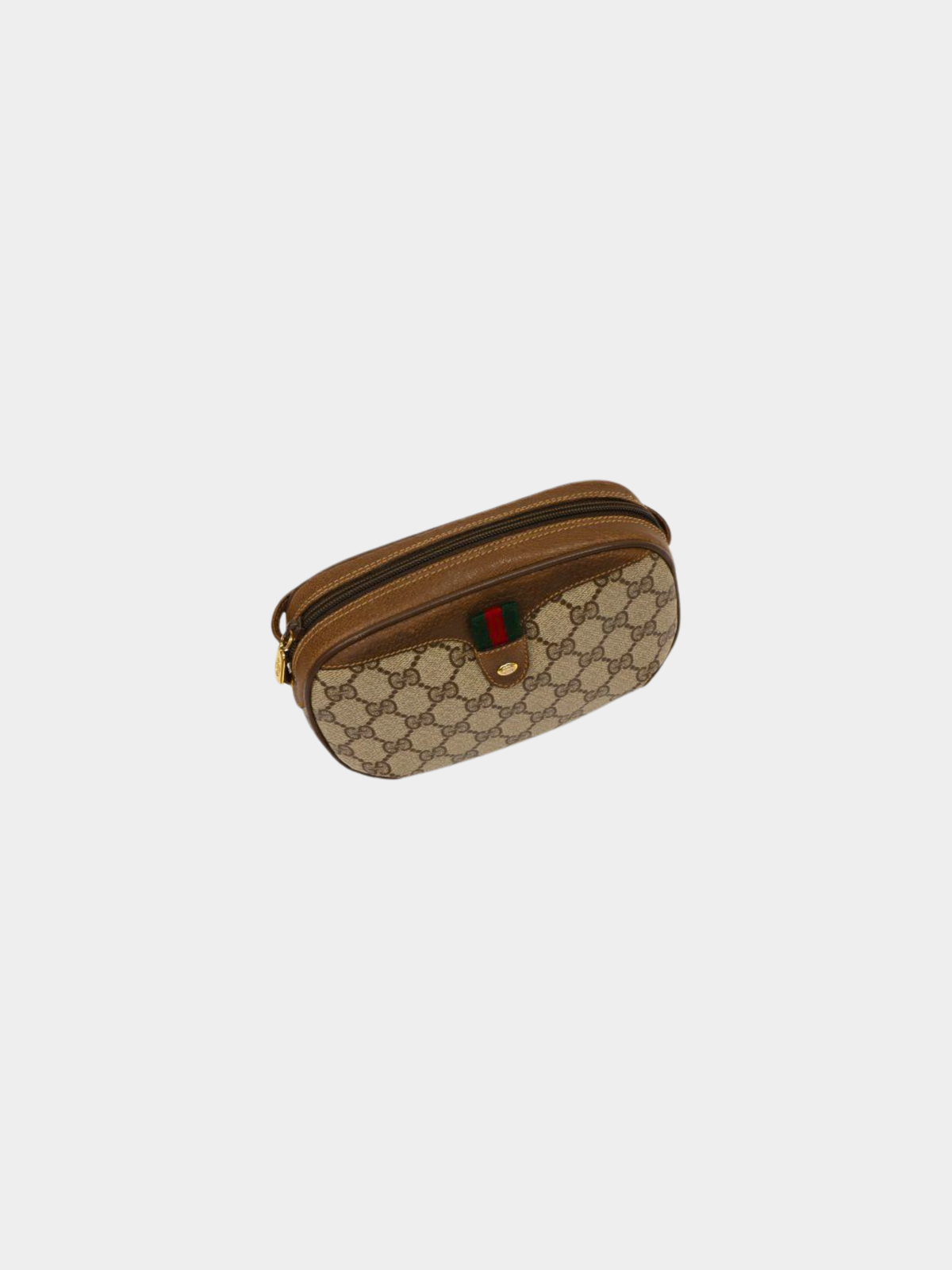 Gucci 1990s Beige and Brown GG Supreme Shoulder Bag