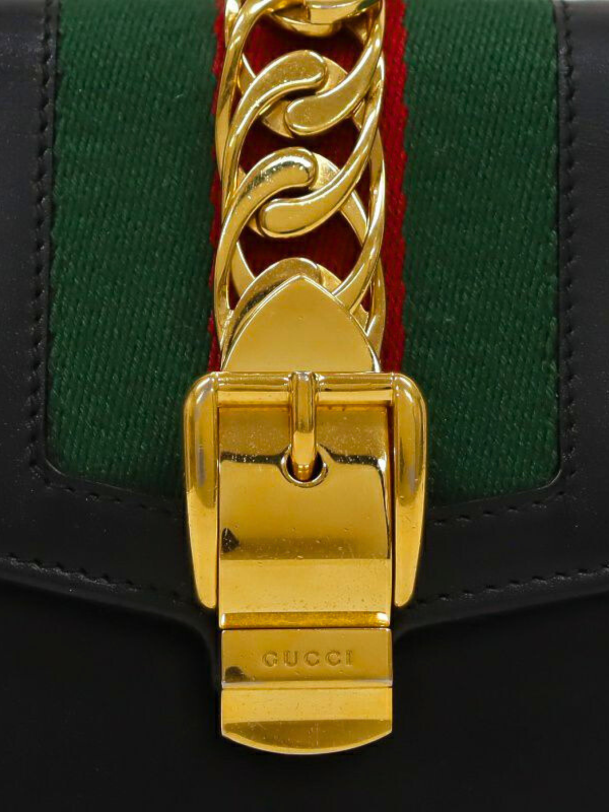 Gucci 2010s Black Canvas Sylvie Mini Shoulder Bag