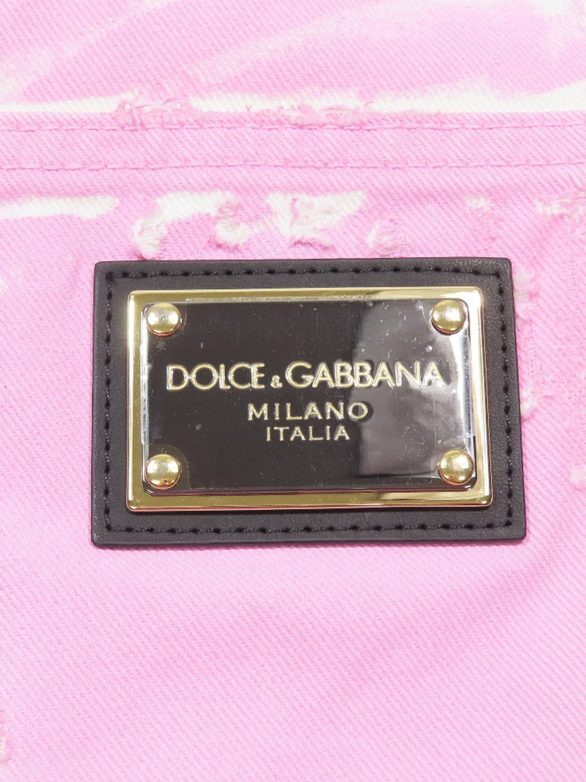 Dolce and Gabbana 2010s Pink Dyed Denim Distressed Pants