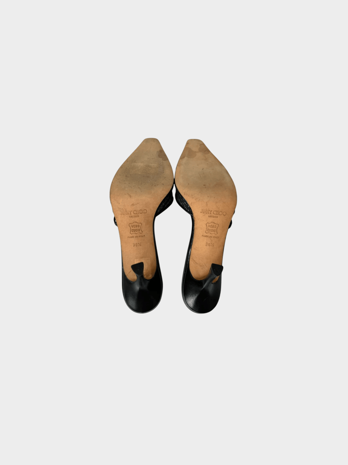 René Caovilla 2000s Black Beaded Slingback Heels