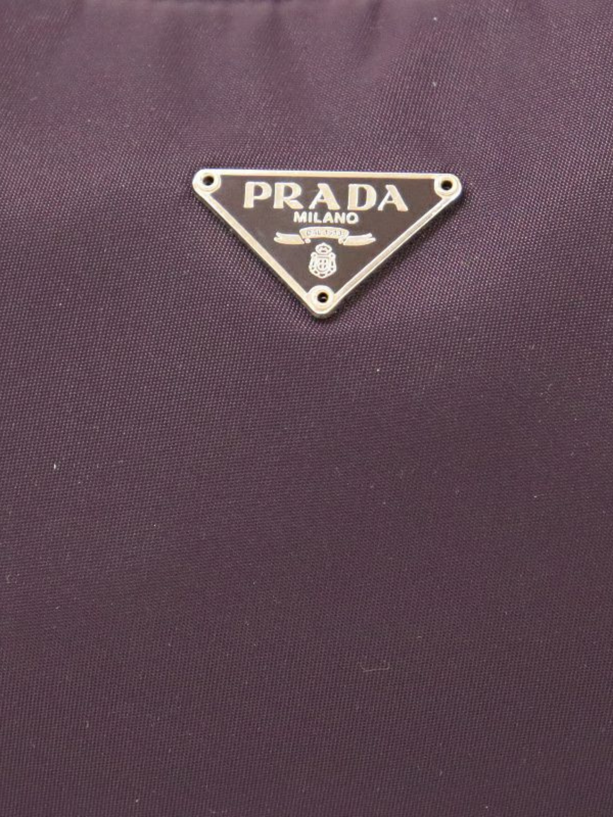 Prada 2000s Purple Triangle Logo Nylon Handbag