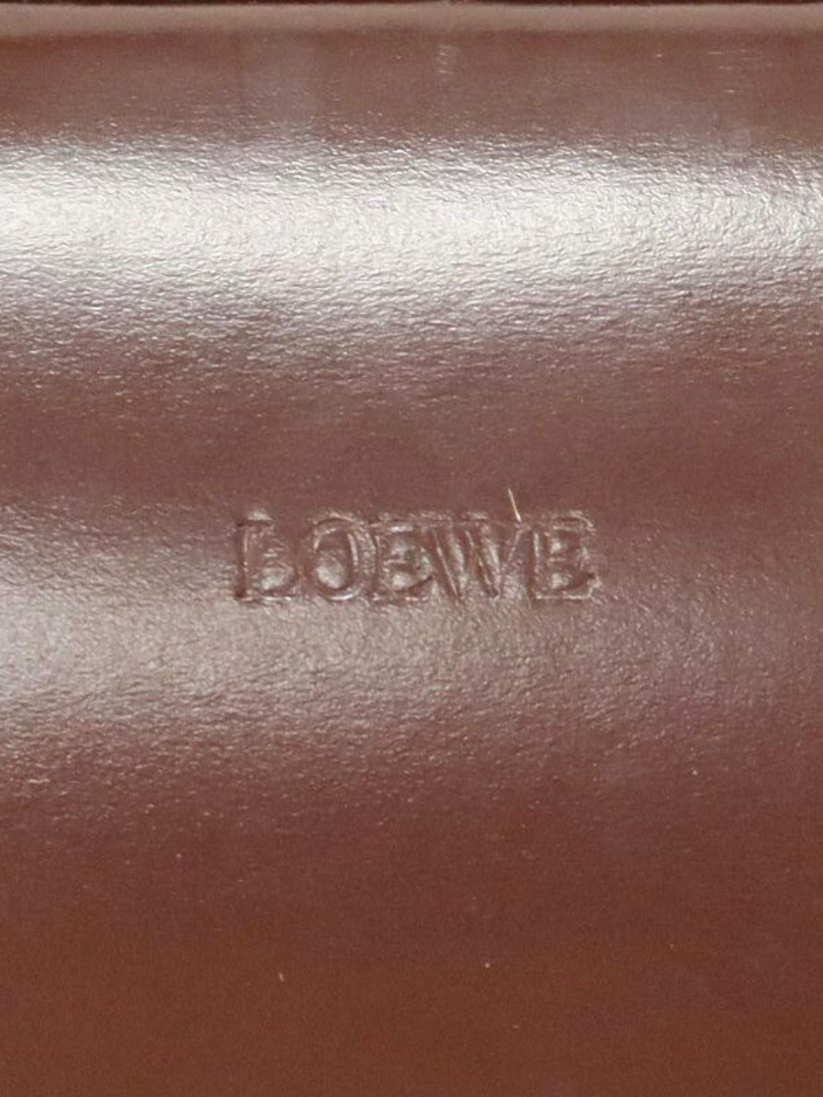 Loewe 2000s Bordeaux Calf Leather Logo Mini Handbag