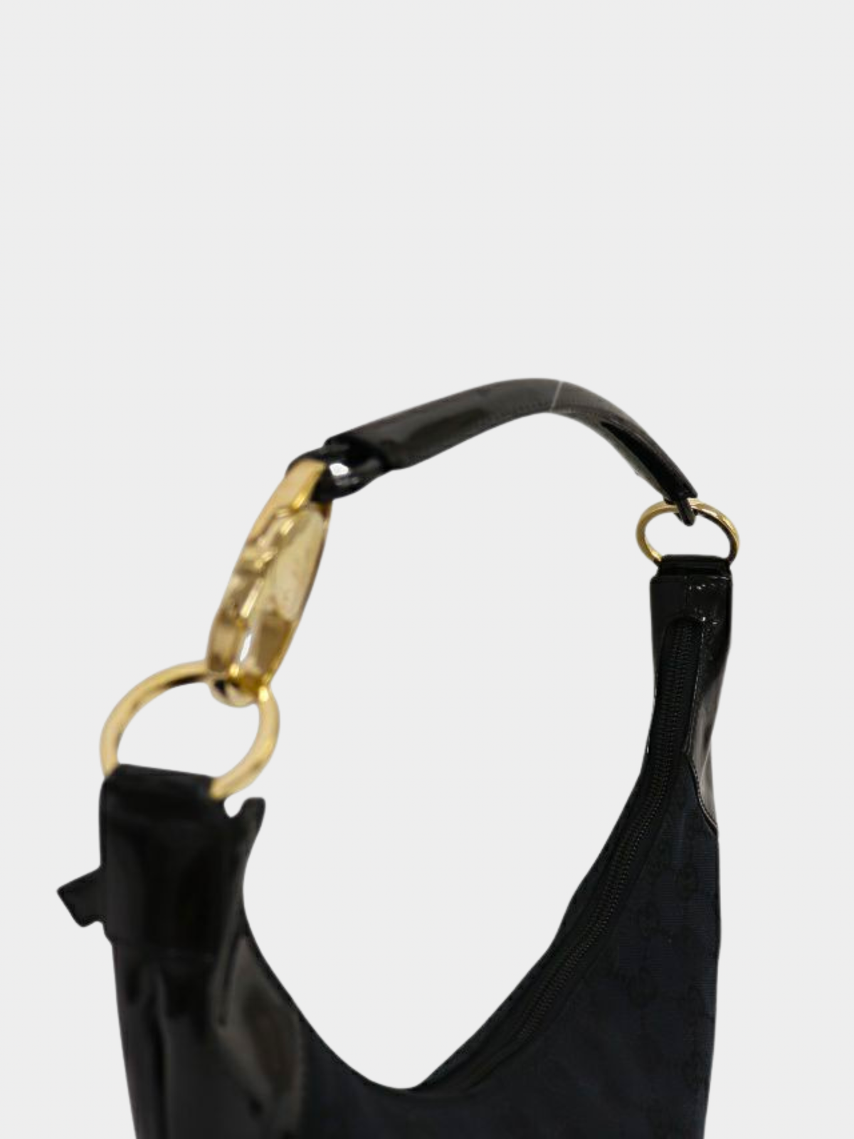 Gucci 2000s Black GG Canvas One-Shoulder Bag