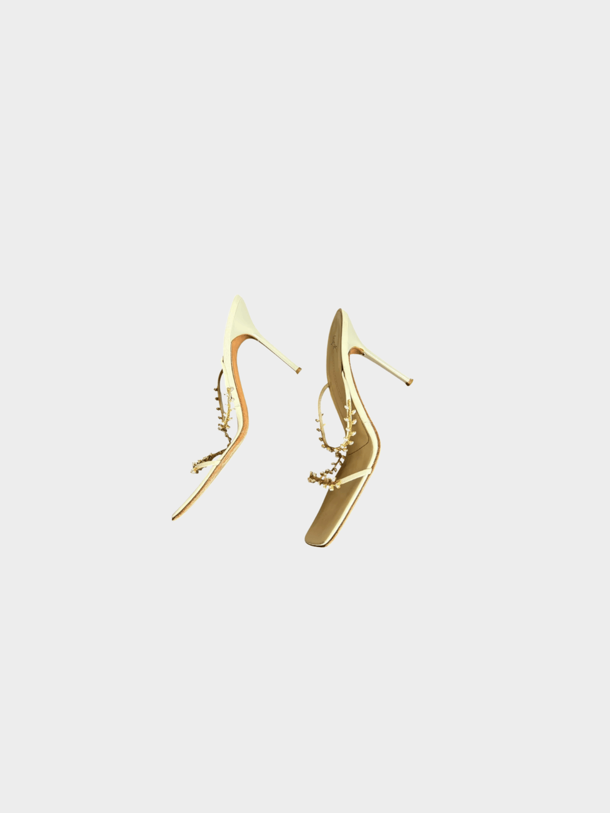 Giuseppe Zanotti 2000s White Leather Pearl Heels