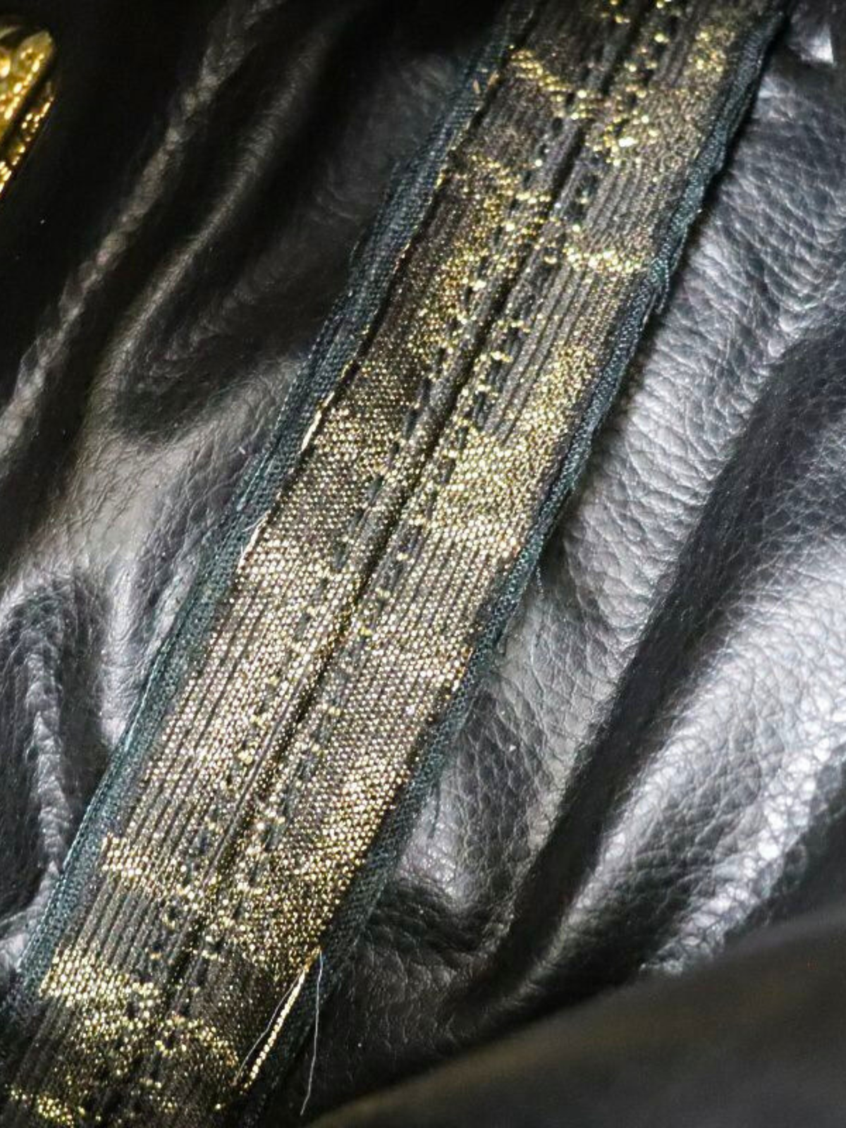 Fendi 2000s Gold Black Zucca Chain Shoulder Bag