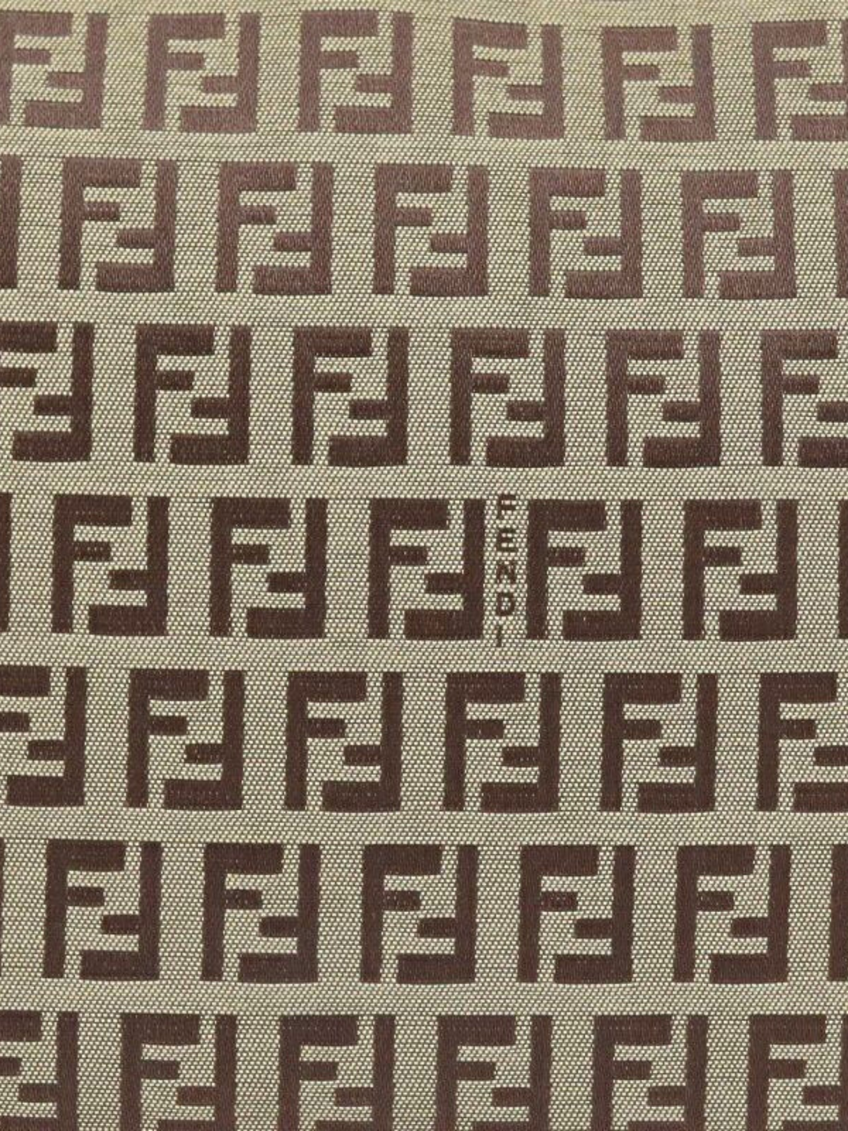 Fendi 2000s Beige and Brown Zucchino Canvas Tote Bag