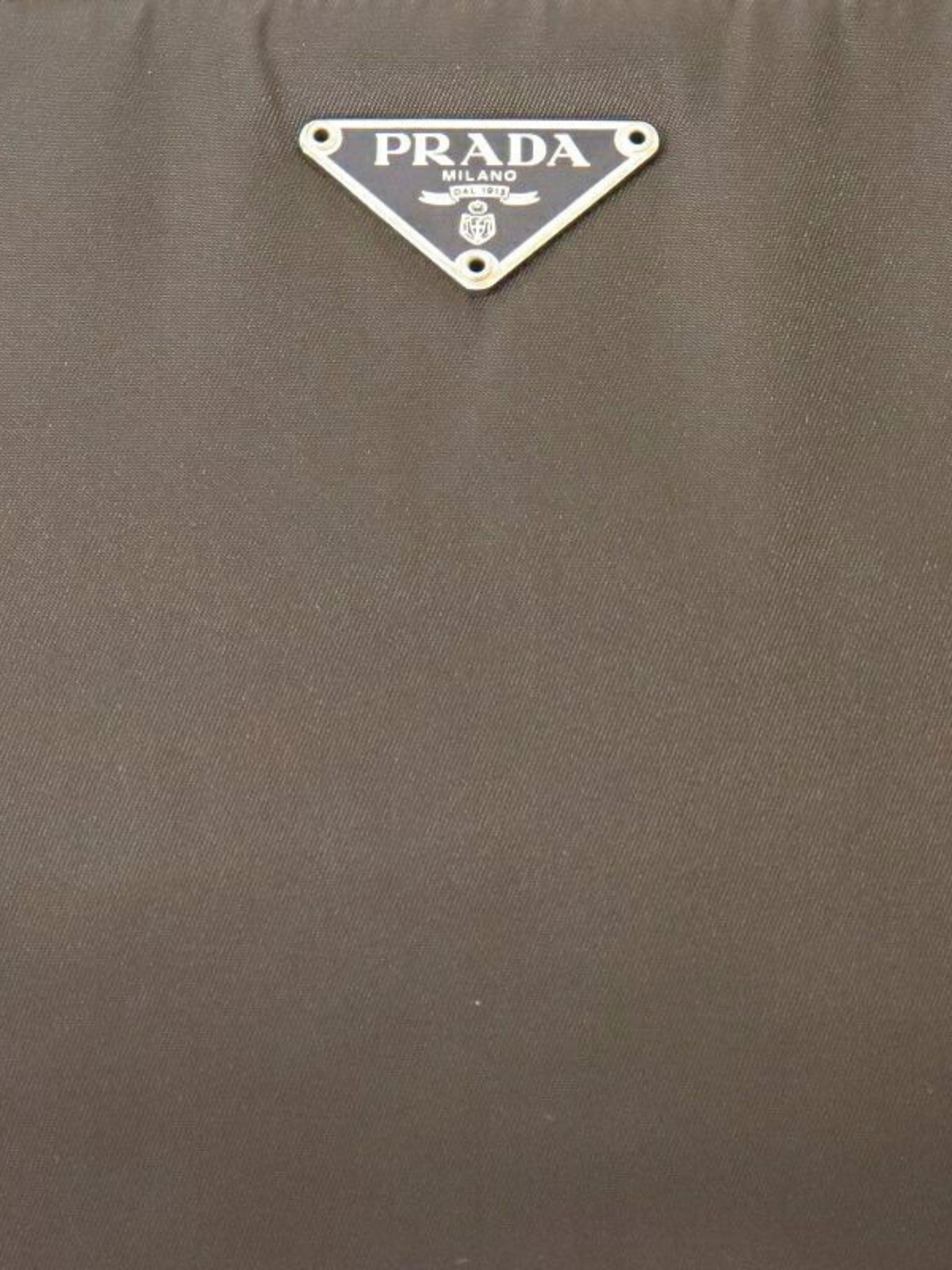 Prada 2000s Brown Nylon × Leather Triangle Logo Handbag