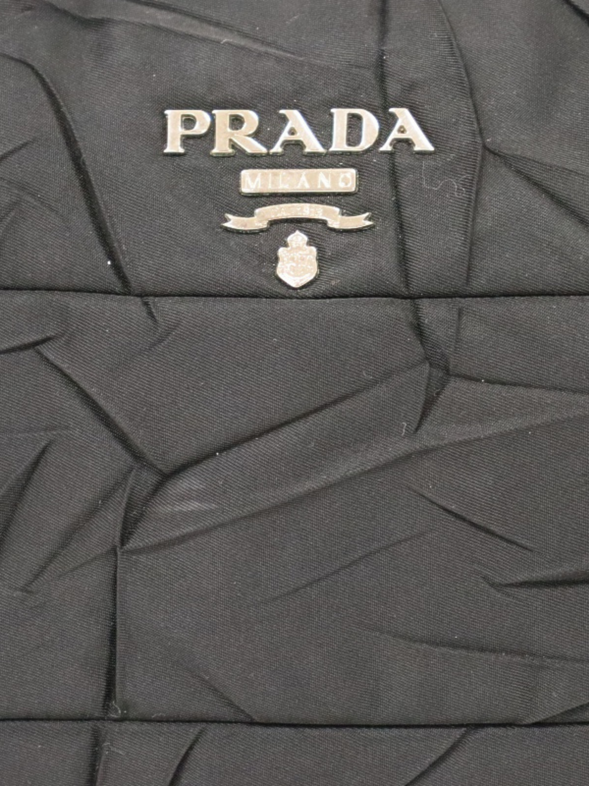 Prada 2000s Black Nylon Triangle Logo One-Shoulder Bag