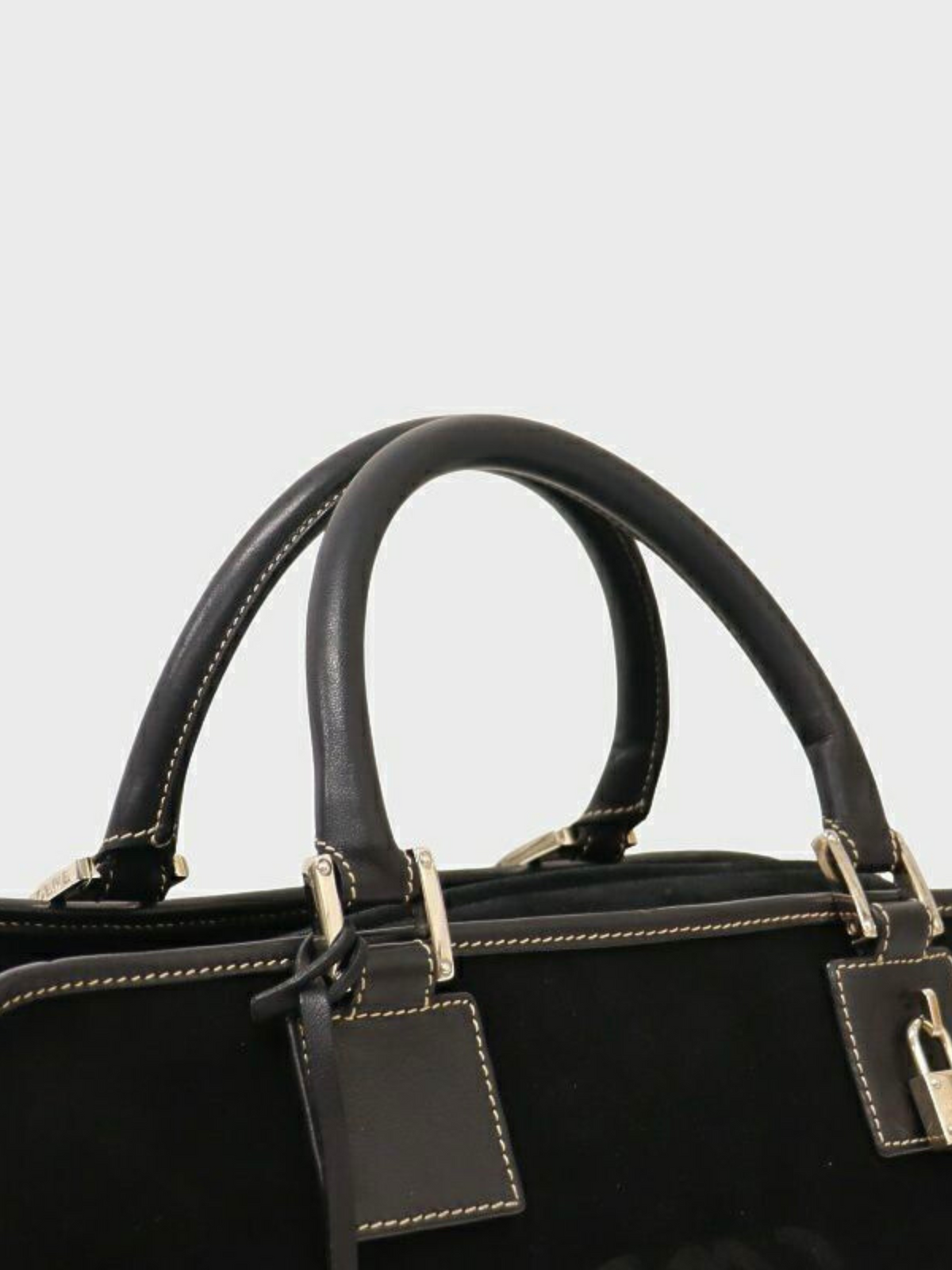 Loewe 2000s Black Suede and Leather Amazona 36 Bag