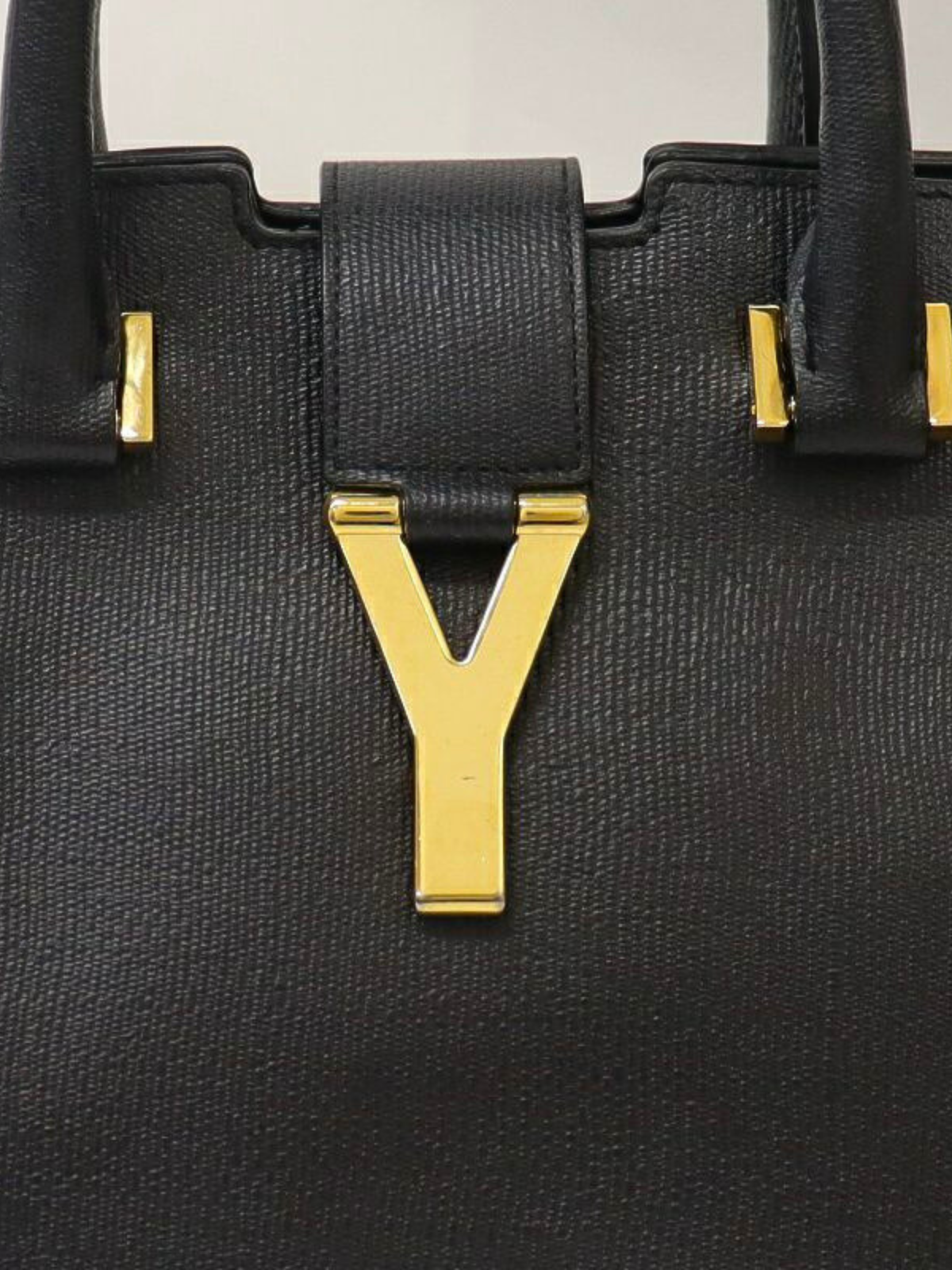 Yves Saint Laurent 2000s Black Leather Y Line 2-Way Bag