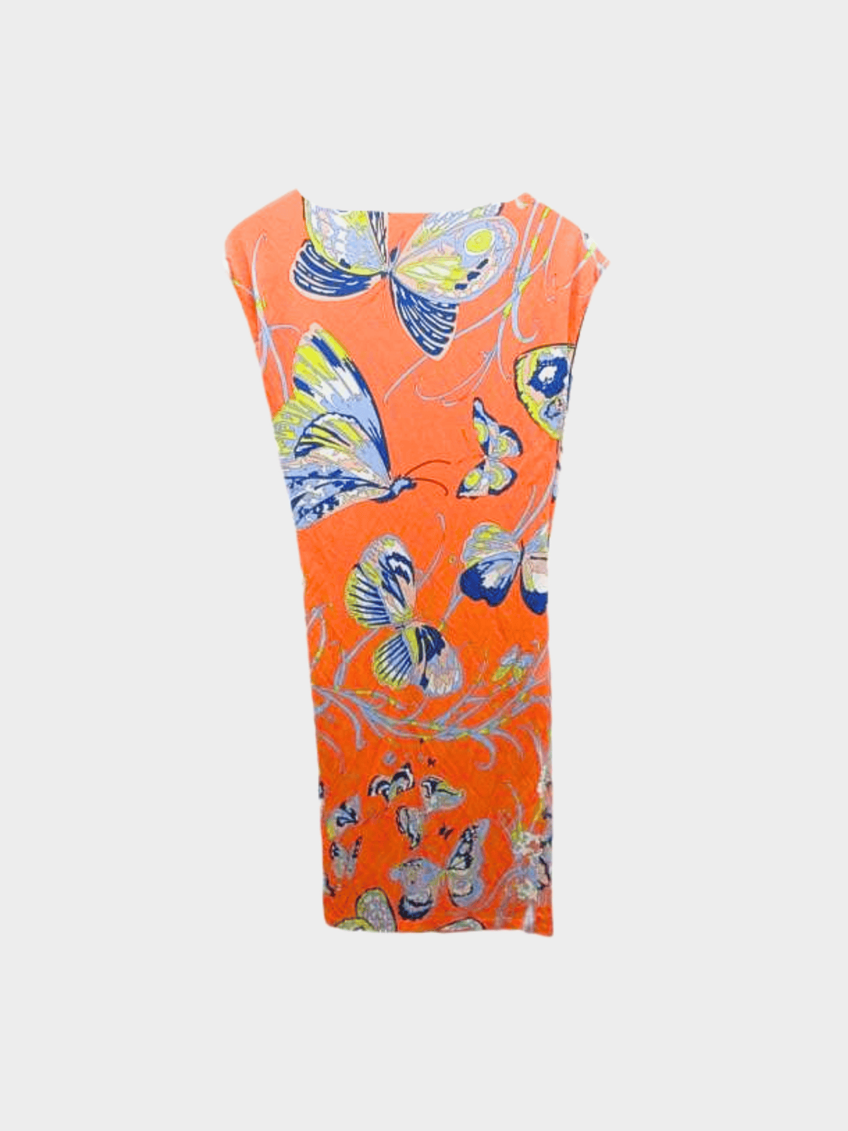 Emilio Pucci 2000s Orange Butterfly Print Dress