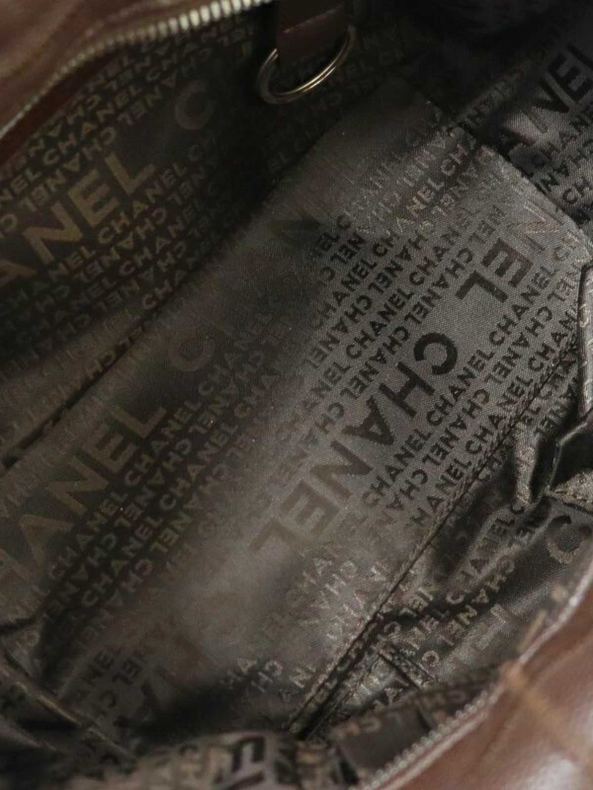 Chanel 2000s Brown Caviar Leather Chocolate Bar Handbag