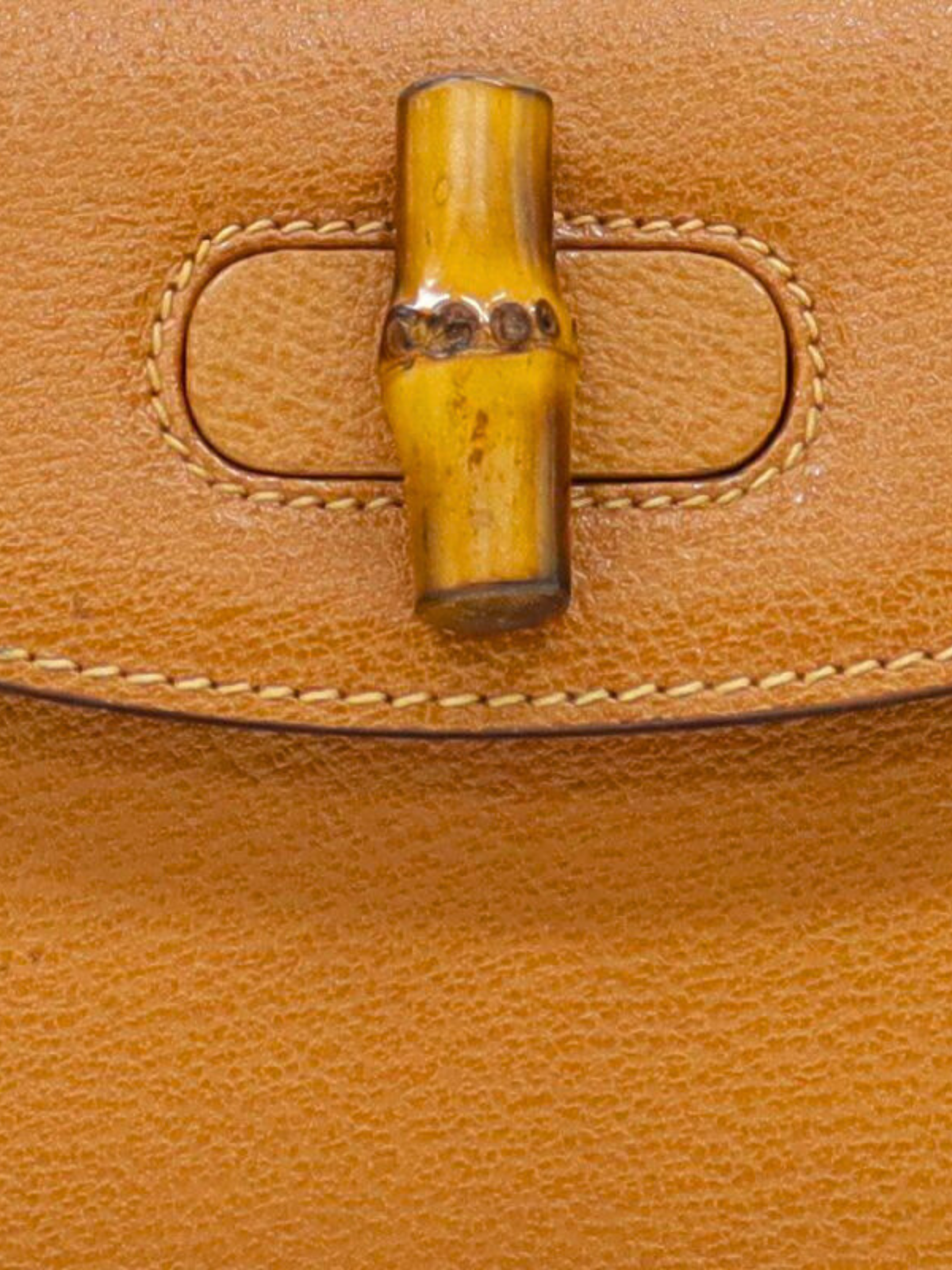 Gucci 2000s Brown Leather Bamboo Turn-Lock 2-Way Bag