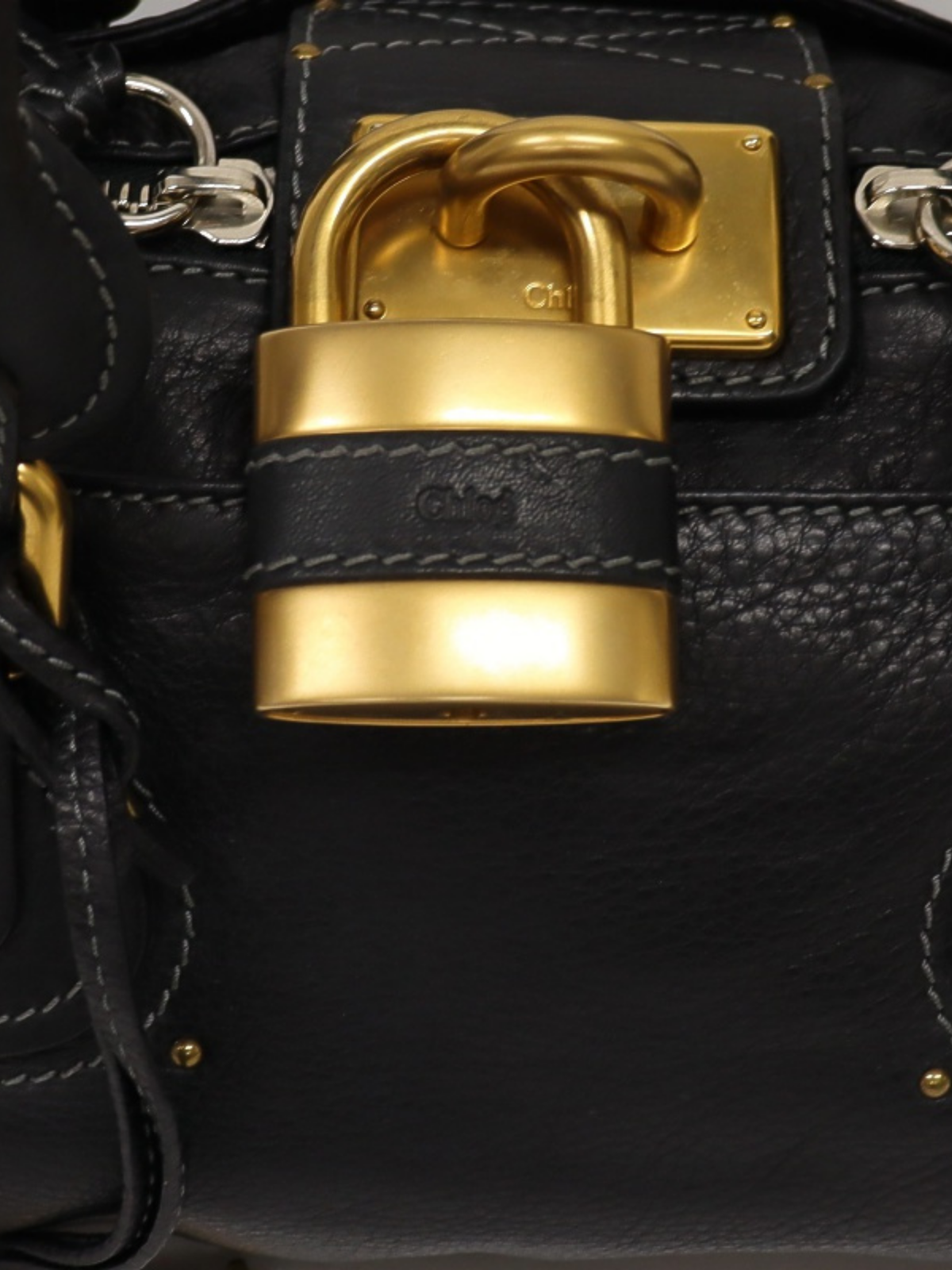Chloé 2000s Black Leather Paddington Bag
