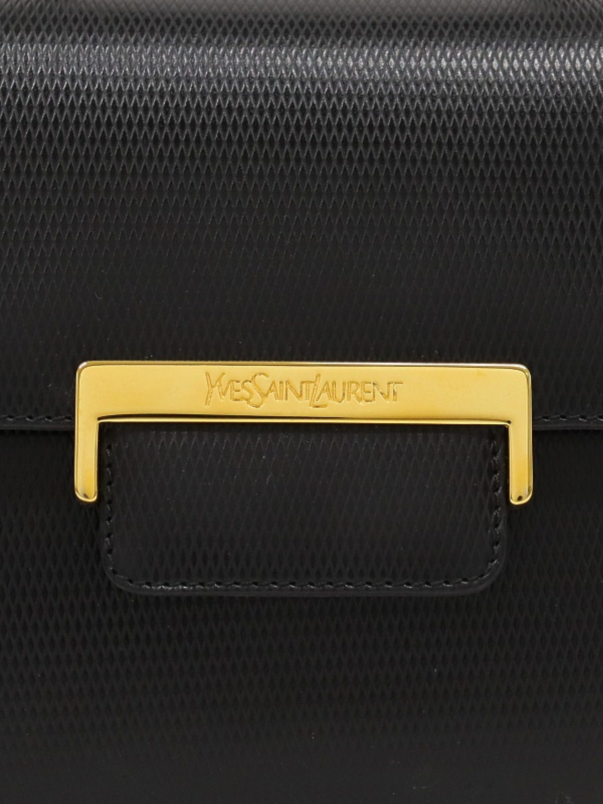 Yves Saint Laurent 2000s Black Leather Logo Mini Handbag