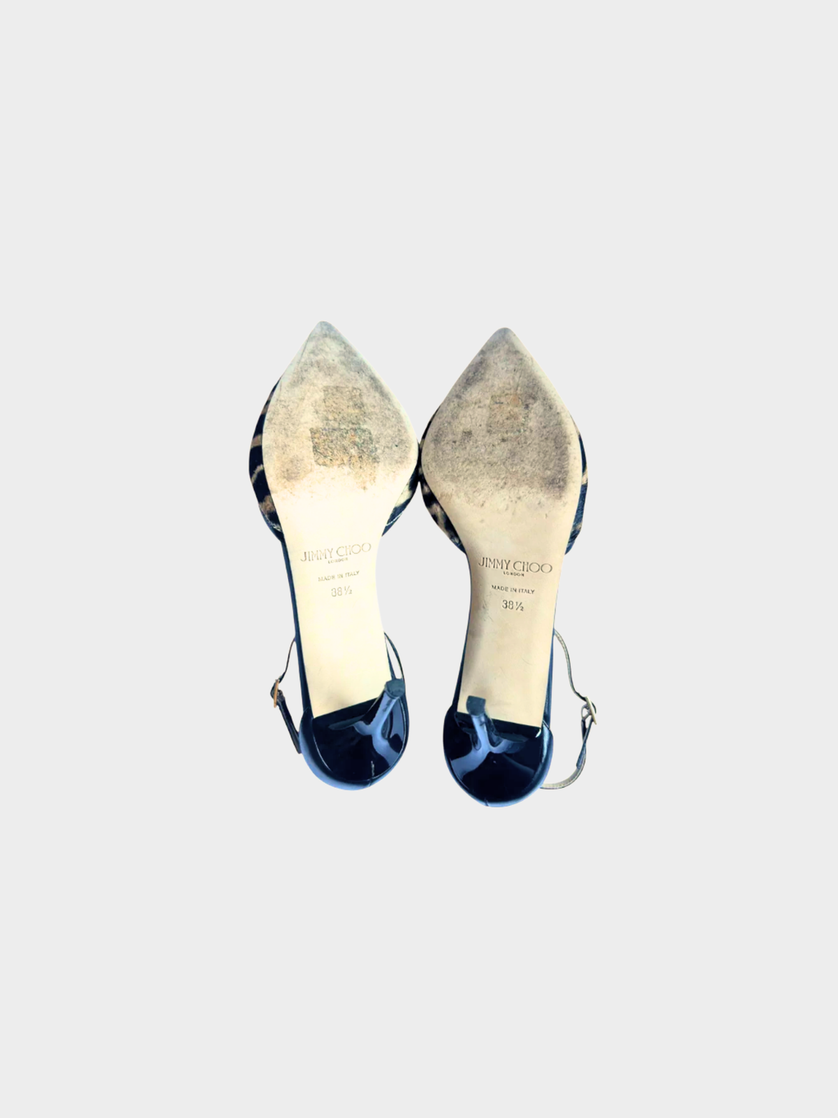 Jimmy Choo 2000s Beige Pony Hair Tiger Print Heels