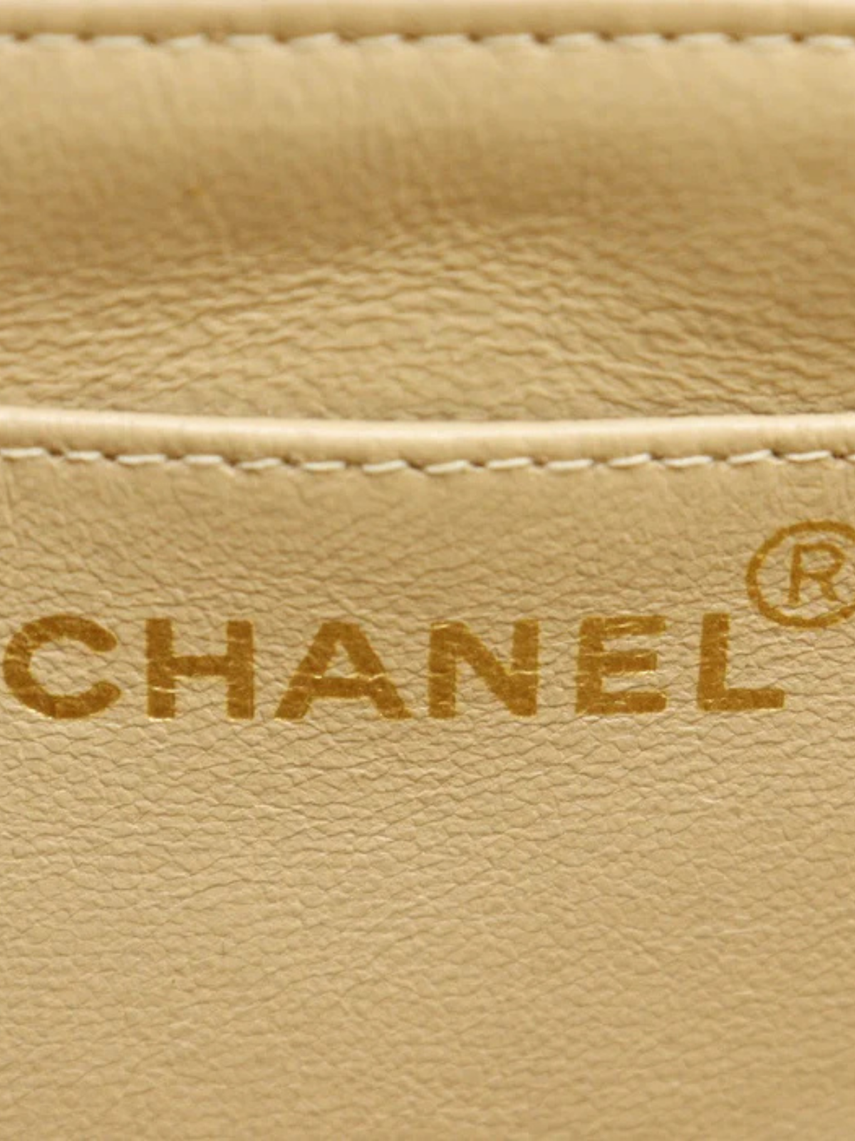 Chanel 1990s Beige Lambskin Leather Matelassé Chain Shoulder Bag