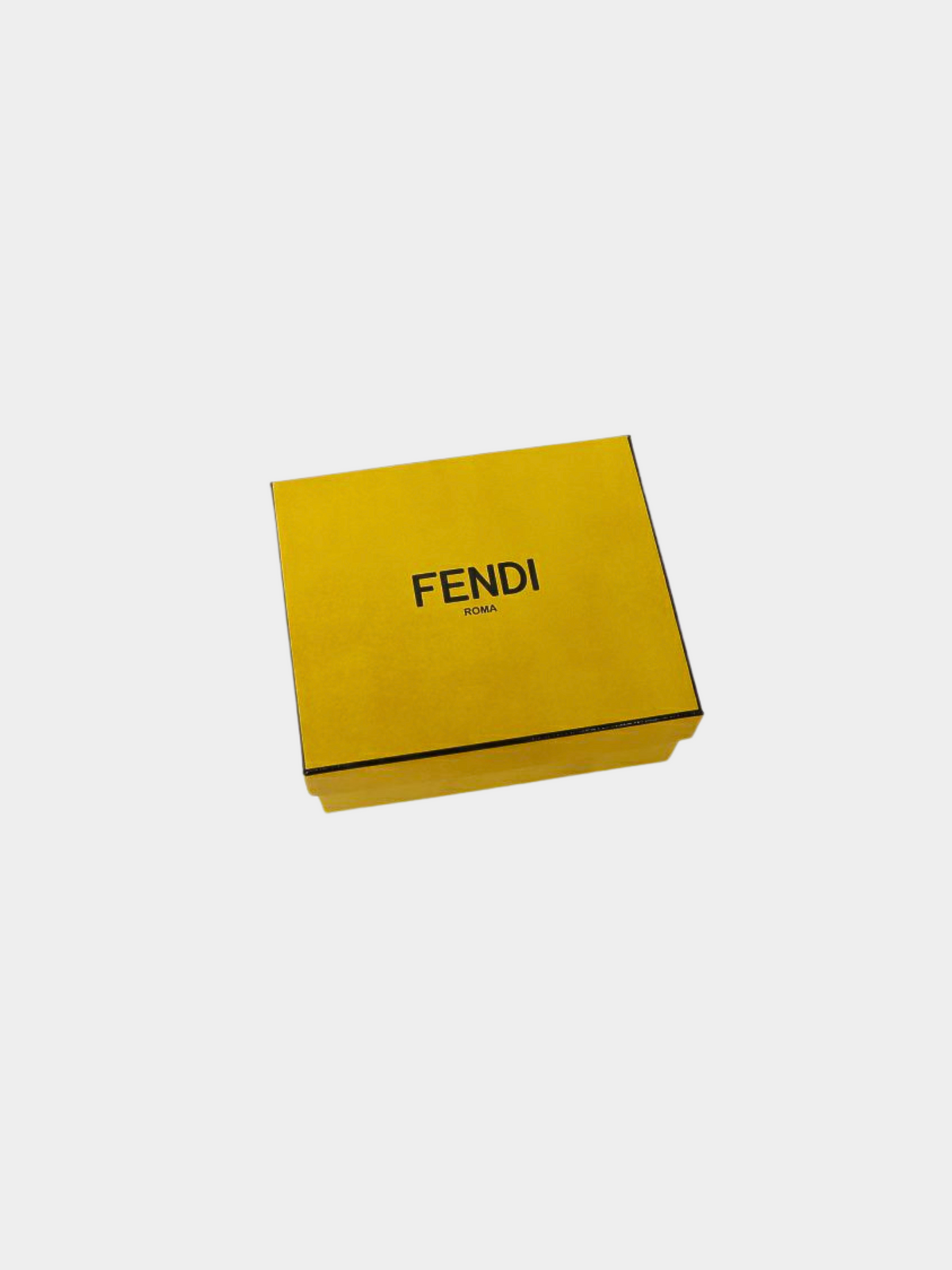Fendi 2000s Black Leather FF Diamond Compact Wallet