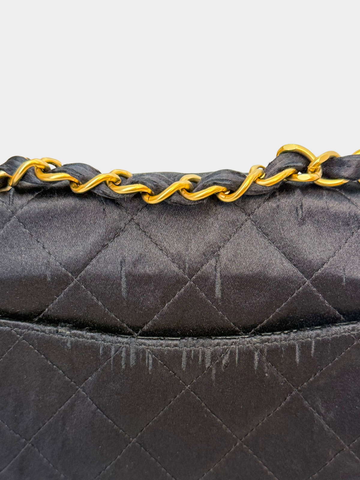 Chanel 1990s Black Satin Mini Classic Flap Bag