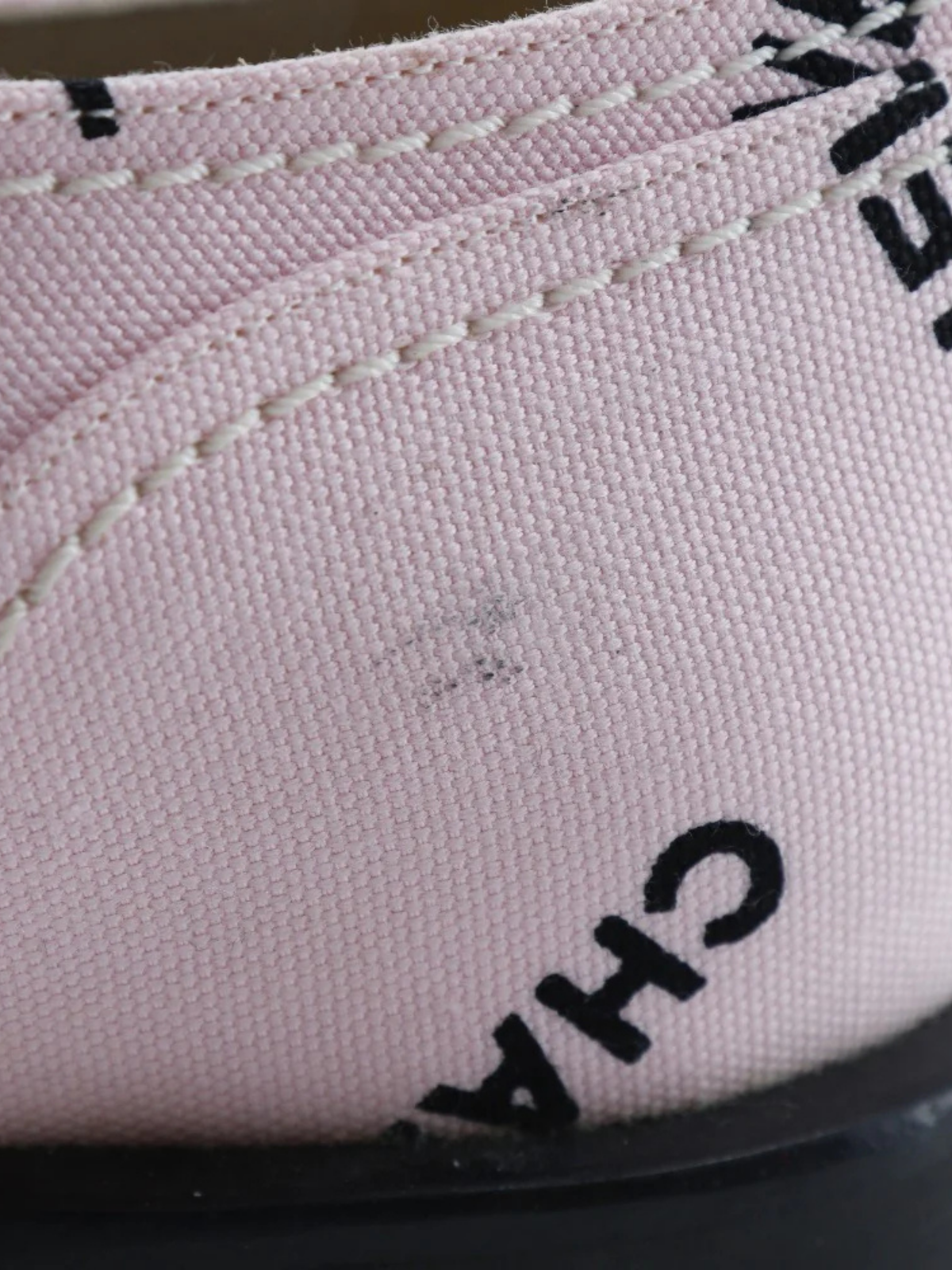 Chanel 1990s Raspberry Logo Print Canvas Sneakers