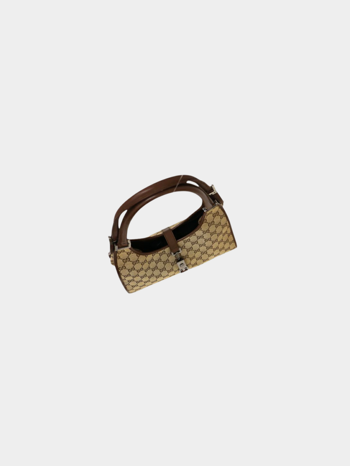 Gucci 2000s Beige Brown GG Jackie Canvas Handbag