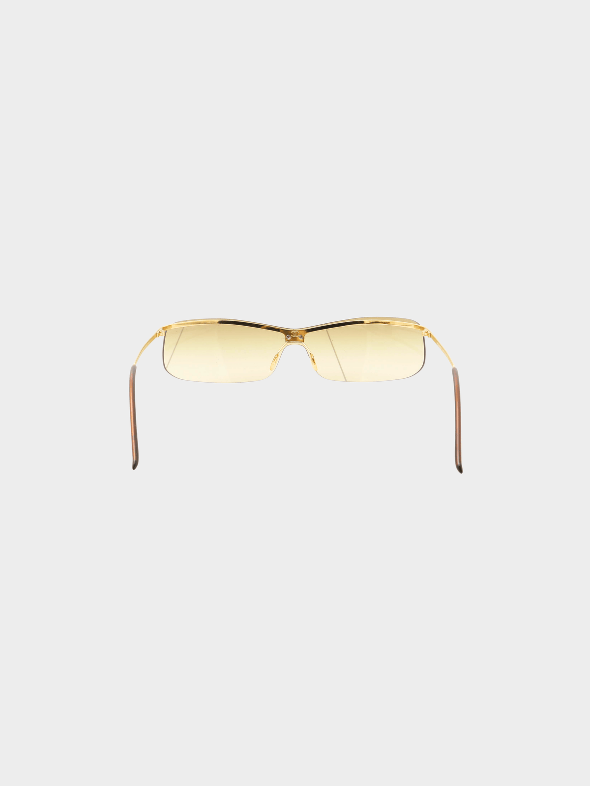 Chanel 2000s Brown Rimless Sunglasses