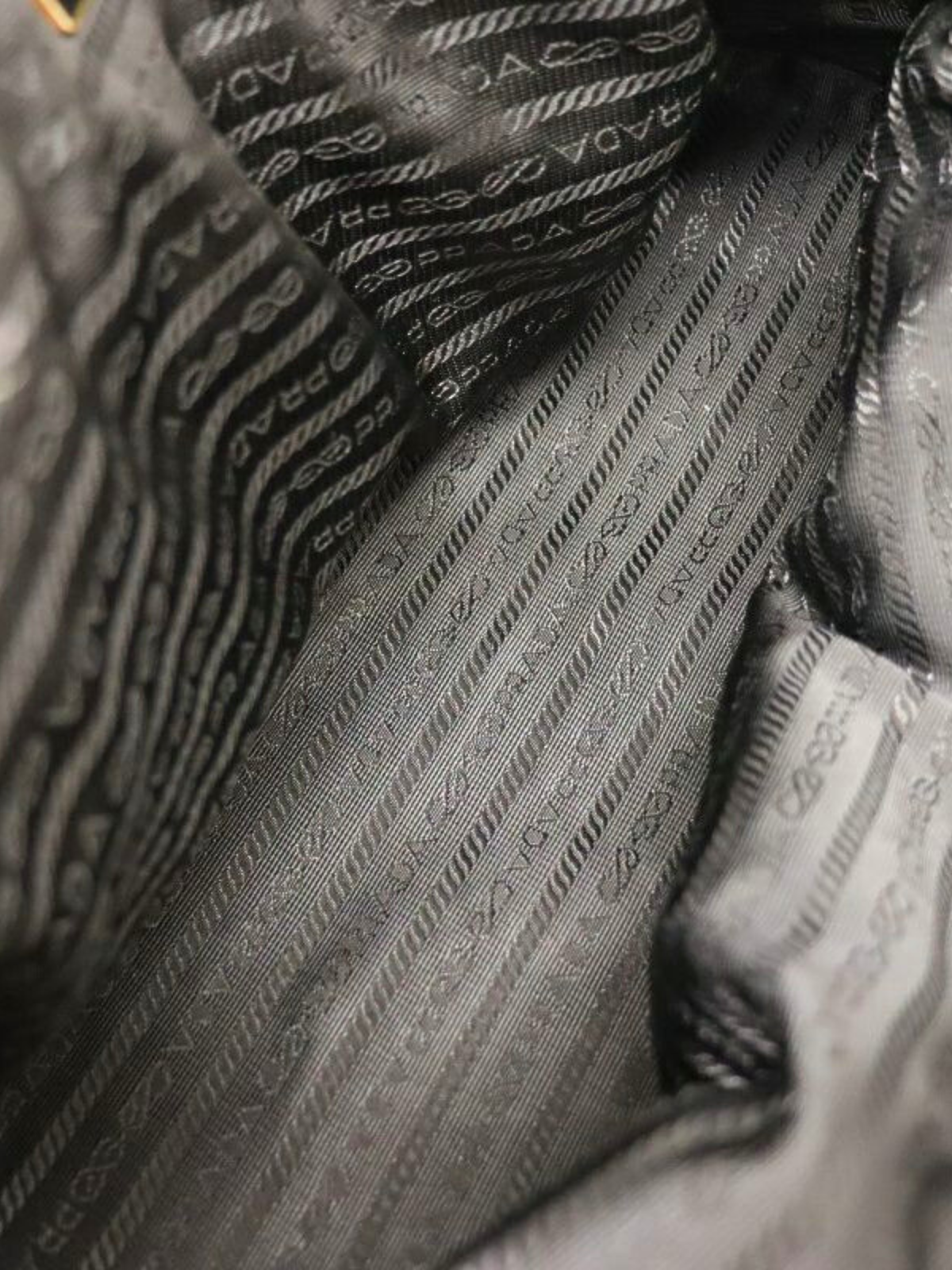 Prada 2000s Black Nylon Leather Triangle Logo Handbag
