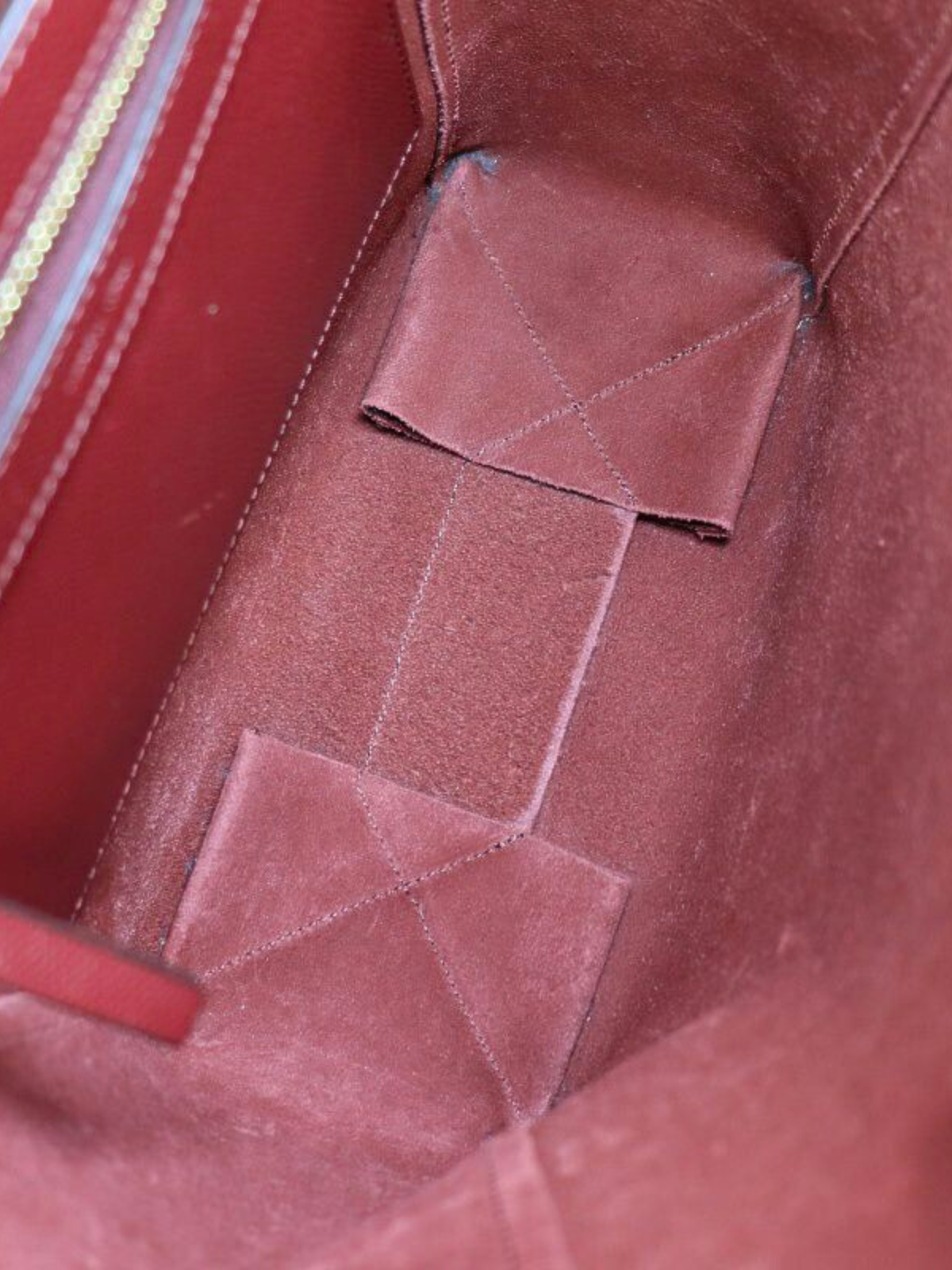 Celine 2010s Bordeaux Leather Vertical Cabas Small Bag