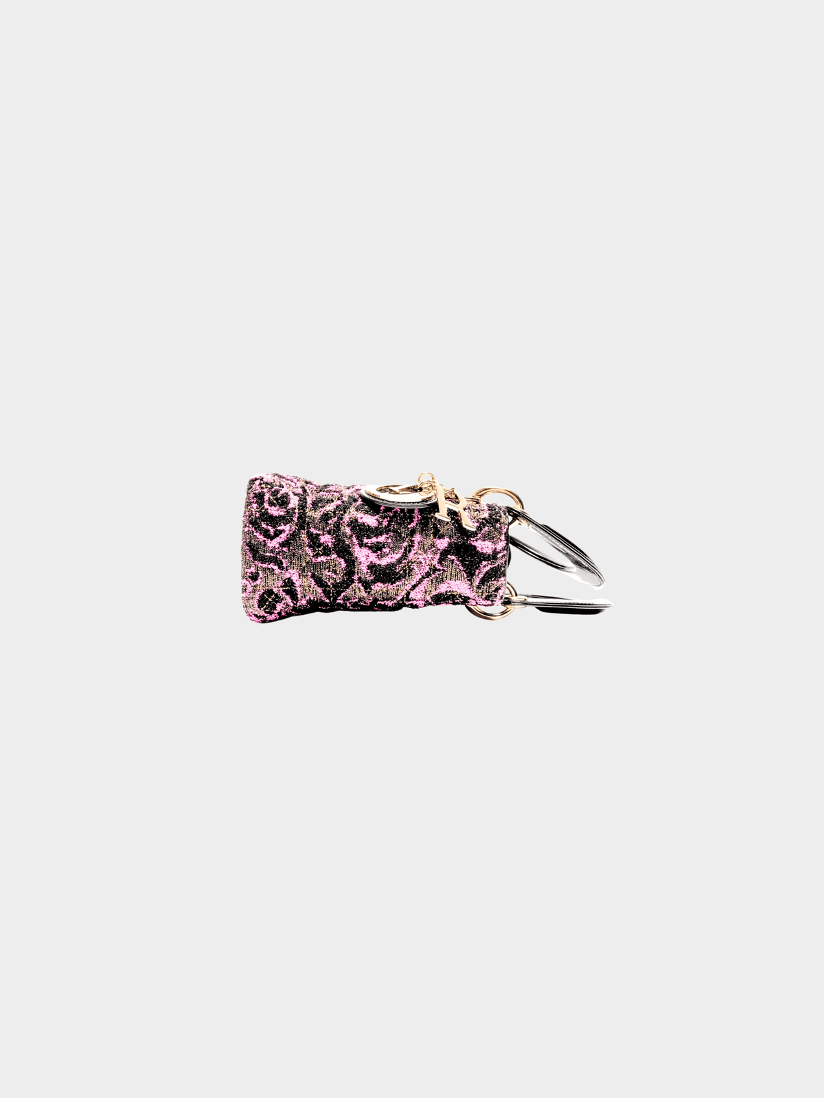 Christian Dior 2011 Pink and Black Wool Lady Dior Bag