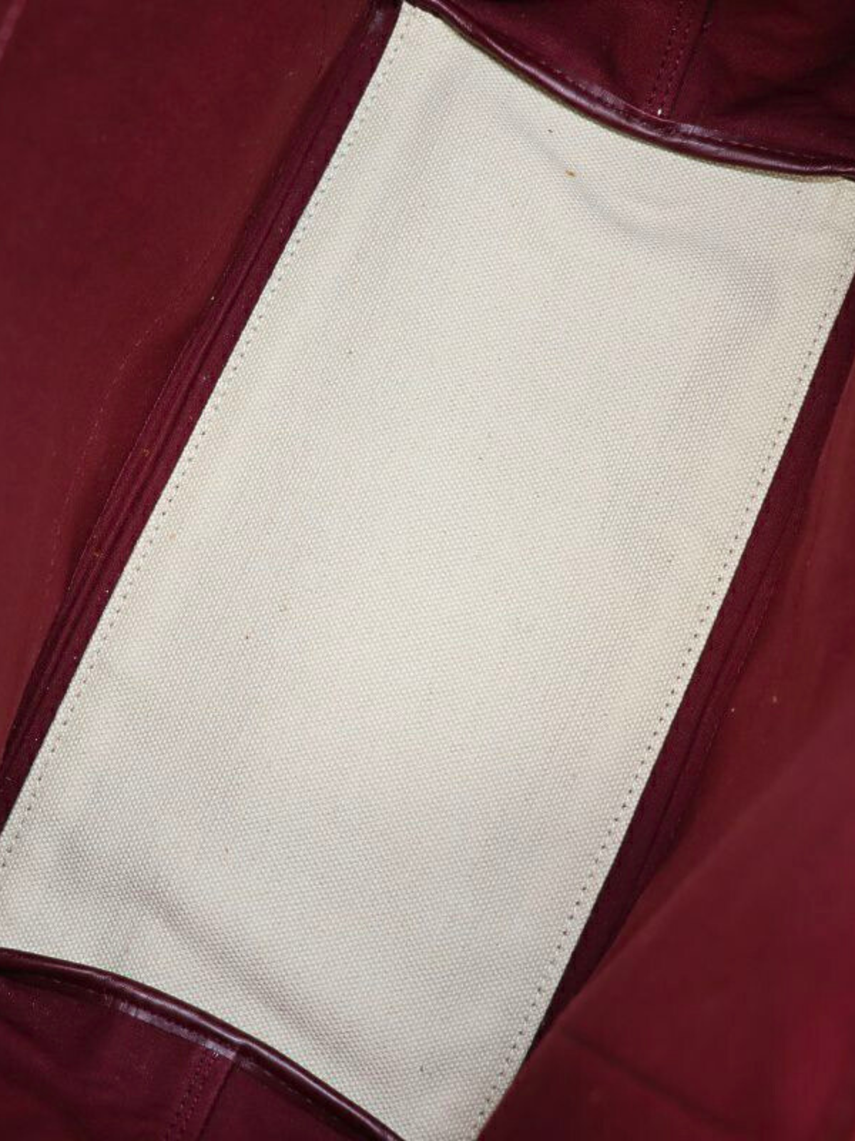 Balenciaga 2010s Ivory Bordeaux Canvas Navy Cabas S Tote