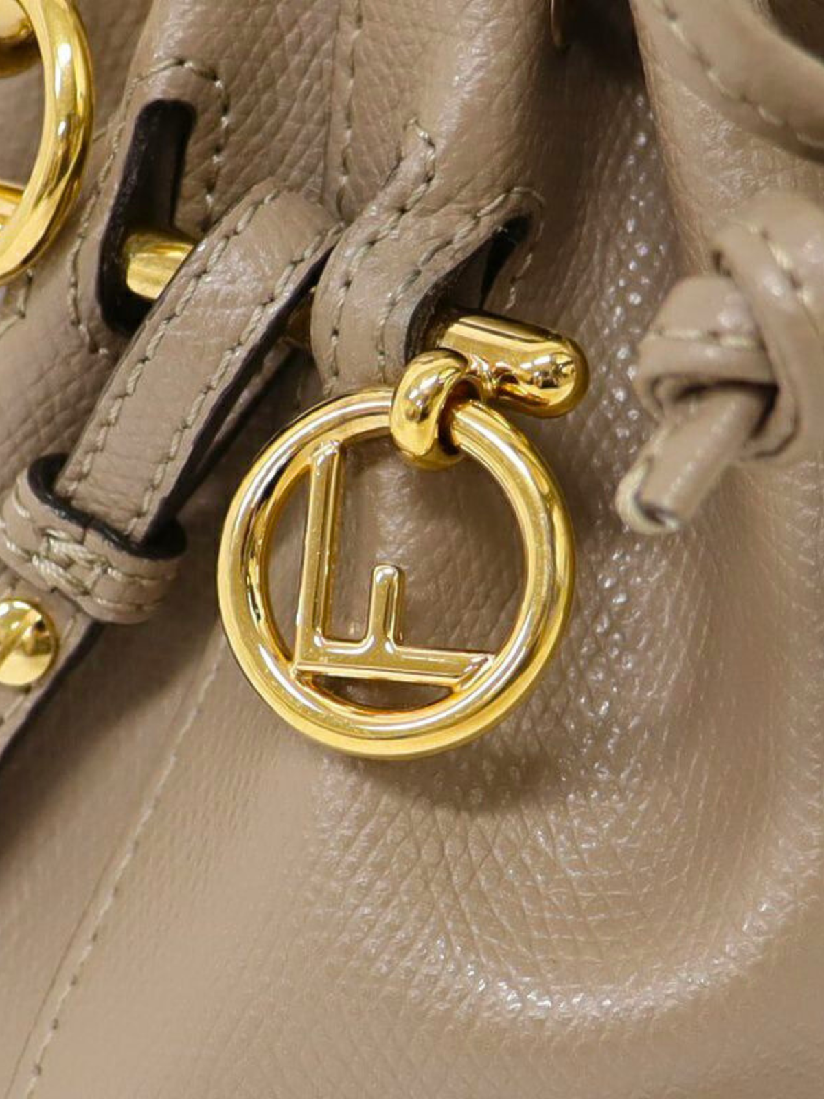 Fendi 2020s Grey Leather Mon Trésor Mini Bucket Bag