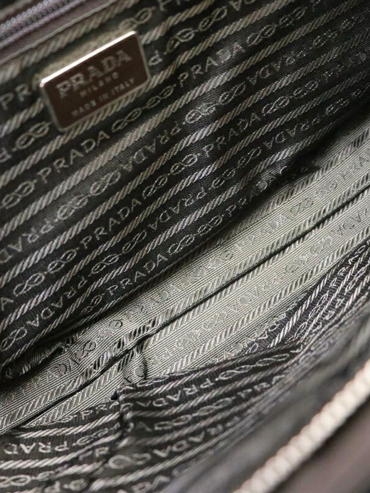 Prada 2000s Brown Nylon × Leather Triangle Logo Handbag