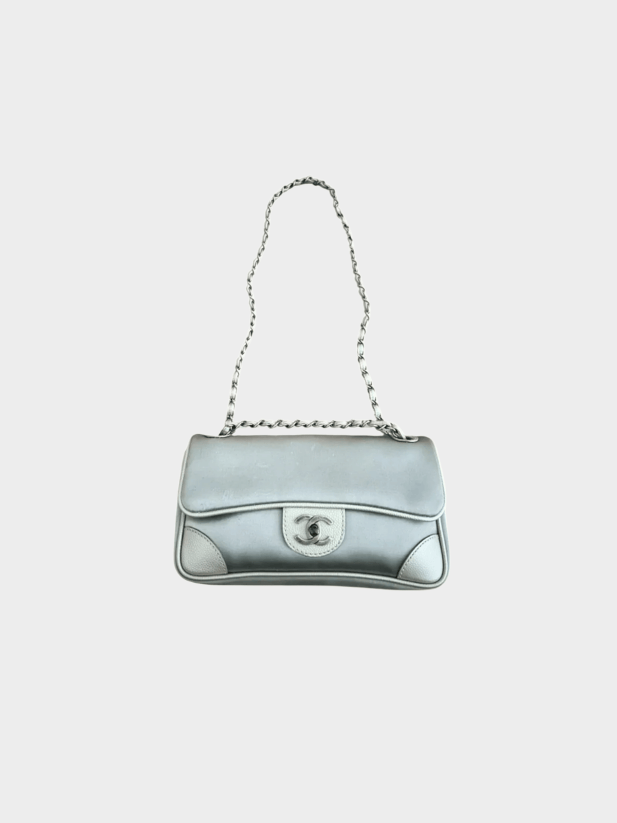 Chanel 2008 Silver Leather Flap Bag