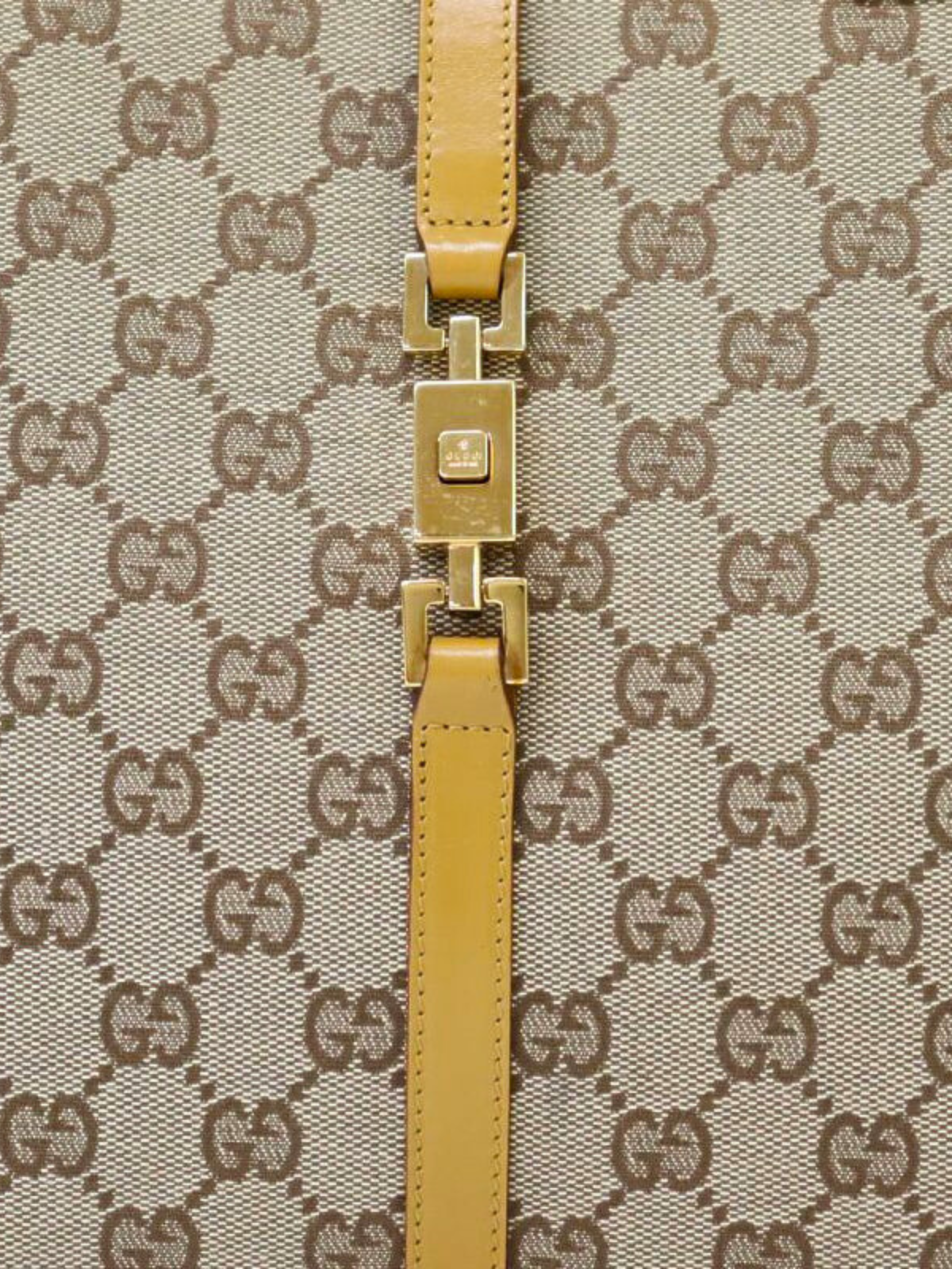 Gucci 2000s Camel GG PVC Jackie Handbag