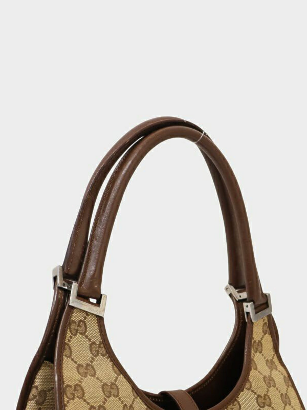 Gucci 2000s Beige Brown GG Jackie Canvas Handbag