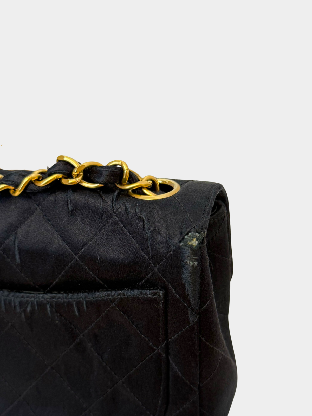 Chanel 1990s Black Satin Mini Classic Flap Bag