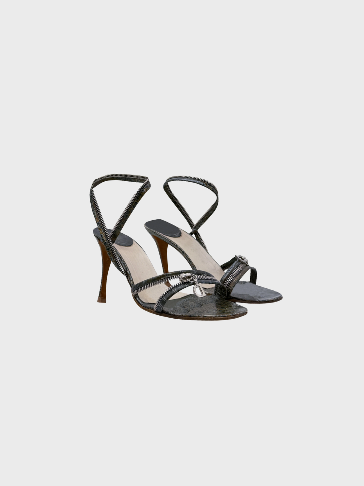 Christian Dior SS 2001 Grey Reptil Sandal